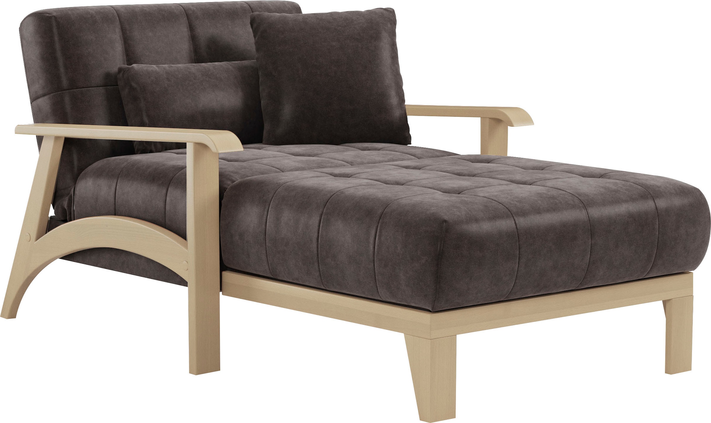 sit&more Recamiere »Billund«, Armlehnen aus Buchenholz in natur, verschiedene Bezüge und Farben