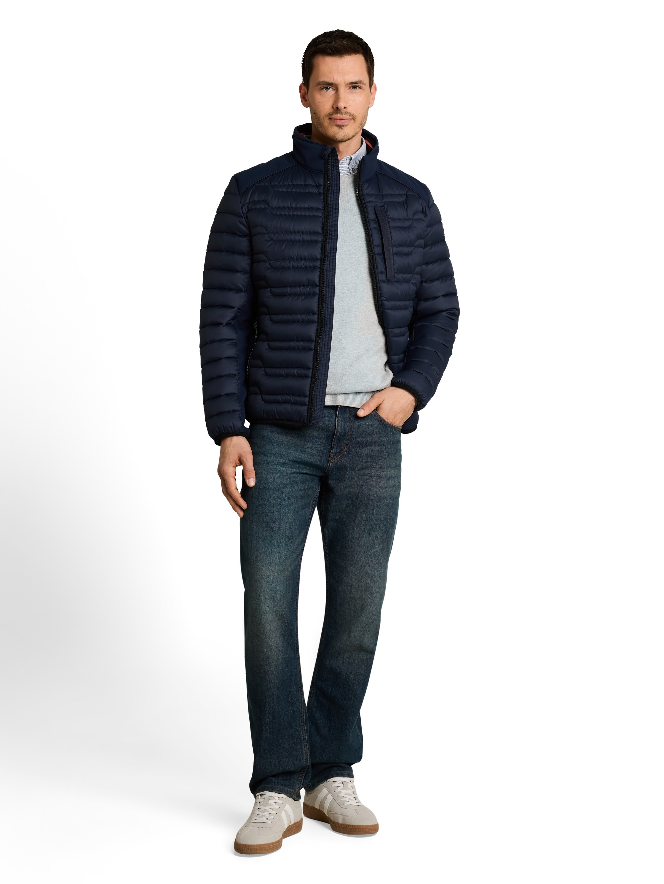 TOM TAILOR Steppjacke ohne Kapuze mit Stehkragen und Reißverschluss