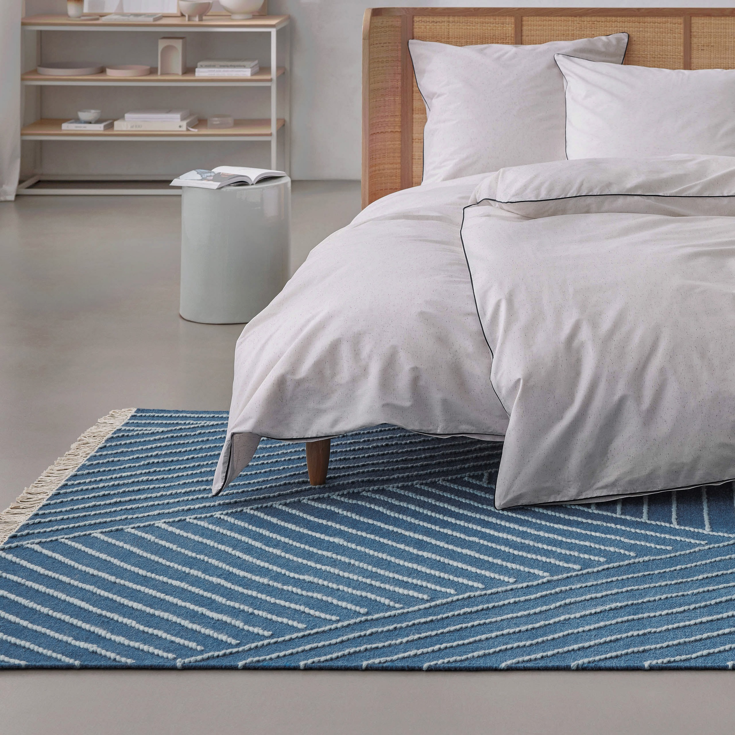 Wecon home Teppich »Ocean Lines«, rechteckig, 11 mm Höhe, handgewebt, robust, strapazierfähig, skandinavisch, Naturfaser