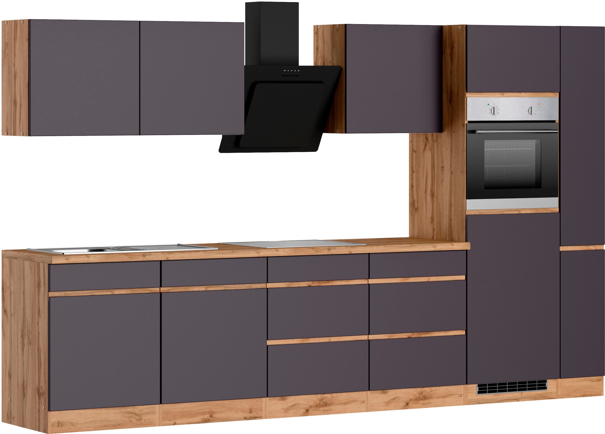 KOCHSTATION Küchenzeile »KS-Riesa« Stellbreite 330 cm, ohne E-Geräte