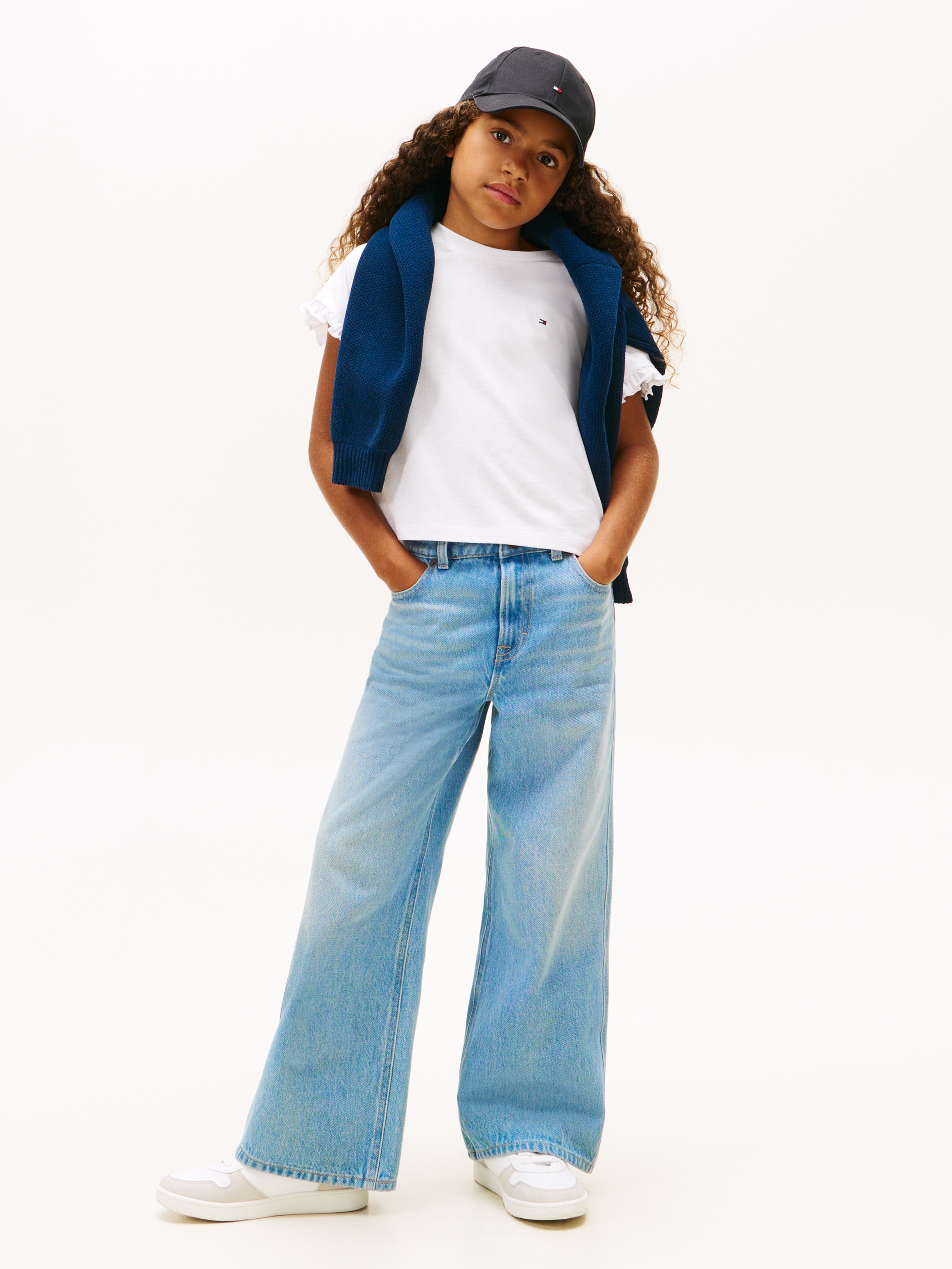 Tommy Hilfiger T-Shirt »ESSENTIAL TOP SHORT SLEEVE« Kinder bis 16 Jahre, mit Rüschen, relaxed fit