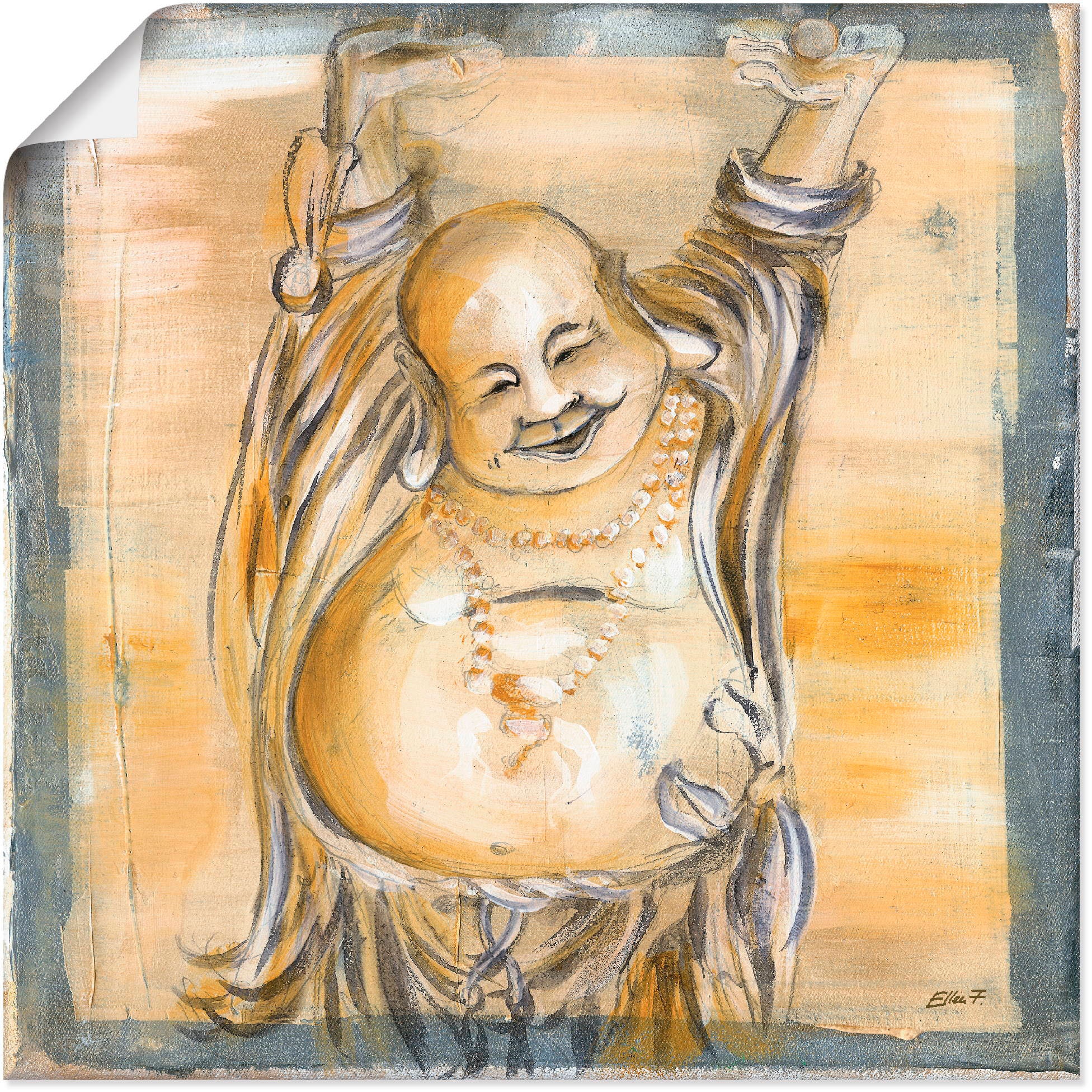 Artland Wandbild »Fröhlicher Buddha II« Religion 1 Stk. tlg. als Alubild, O günstig online kaufen