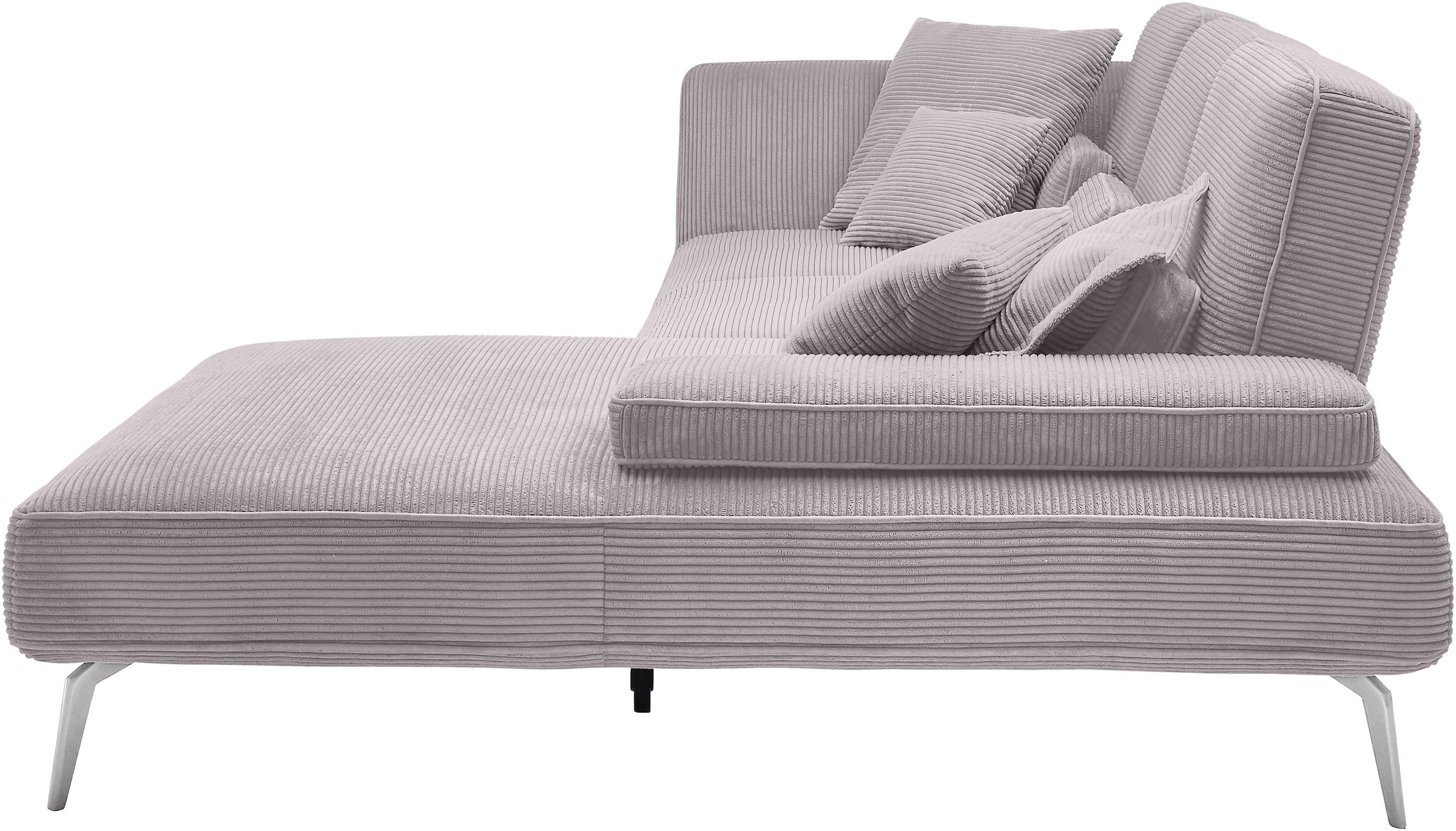 set one by Musterring Ecksofa »SO 4500, Füße chromfarben, inkl Schwenkrückenfunktion, Cord, L-Form«, wahlweise mit Kopfstütze/Armteilverstellung/Rückenneigung