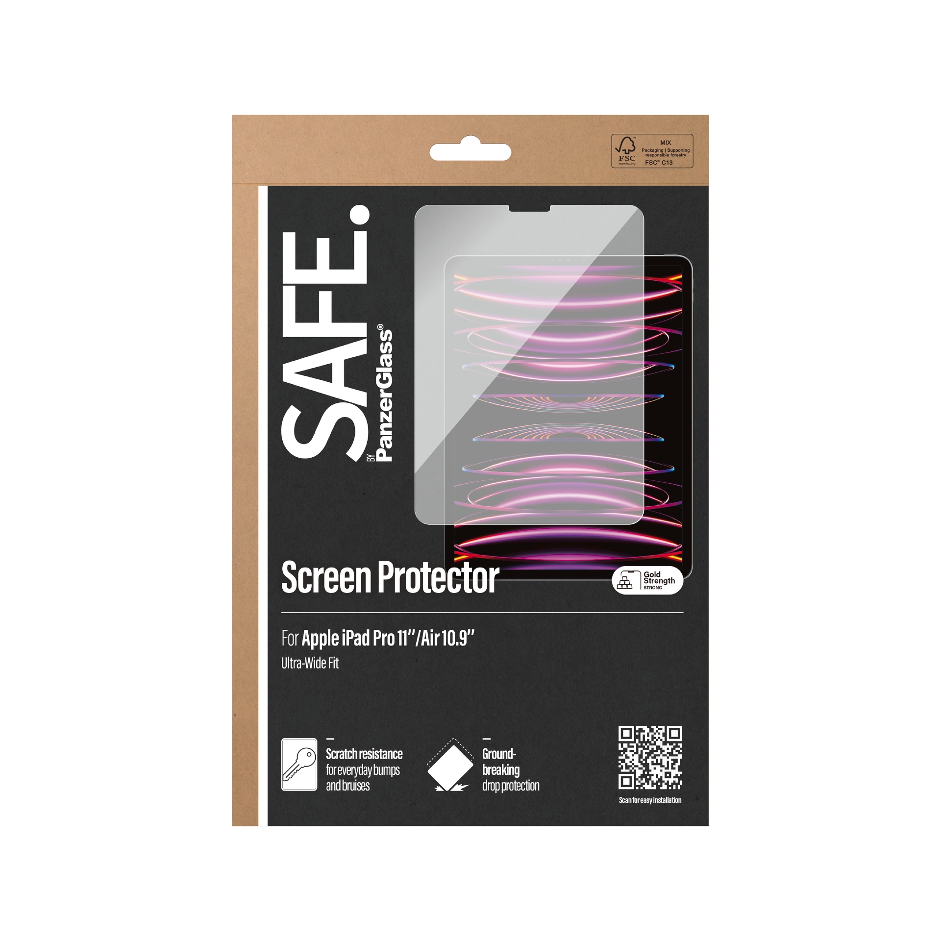 SAFE by PanzerGlass Displayschutzglas »Ultra-Wide Fit Screen Protection« für Apple iPad Pro 11'' Displayschutzfolie, Schutzfolie, Bildschirmschutz, kratz- & stoßfest
