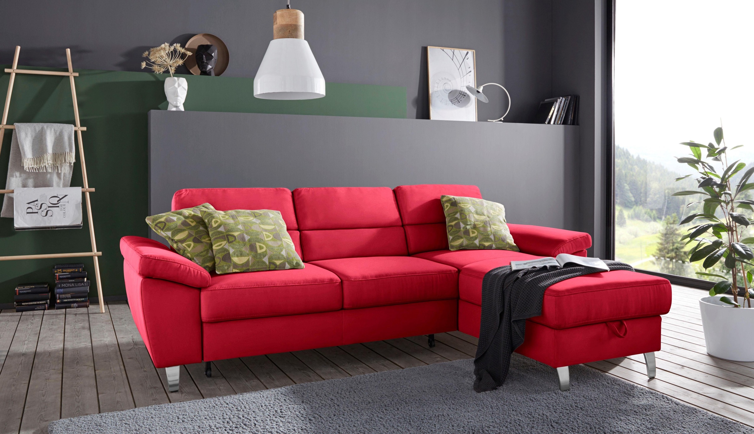 sit&more Ecksofa »Sorano L-Form«, wahlweise mit Bettfunktion und Bettkasten
