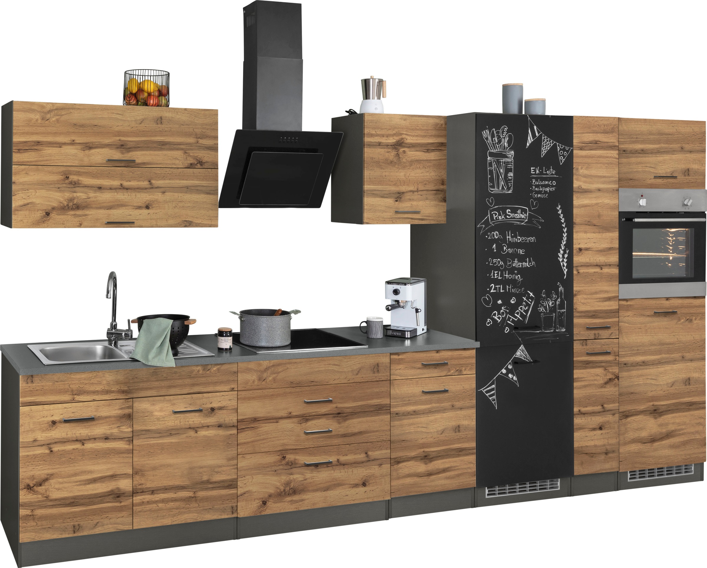 KOCHSTATION Küchenzeile »KS-Trier«, mit E-Geräten, Breite 380 cm