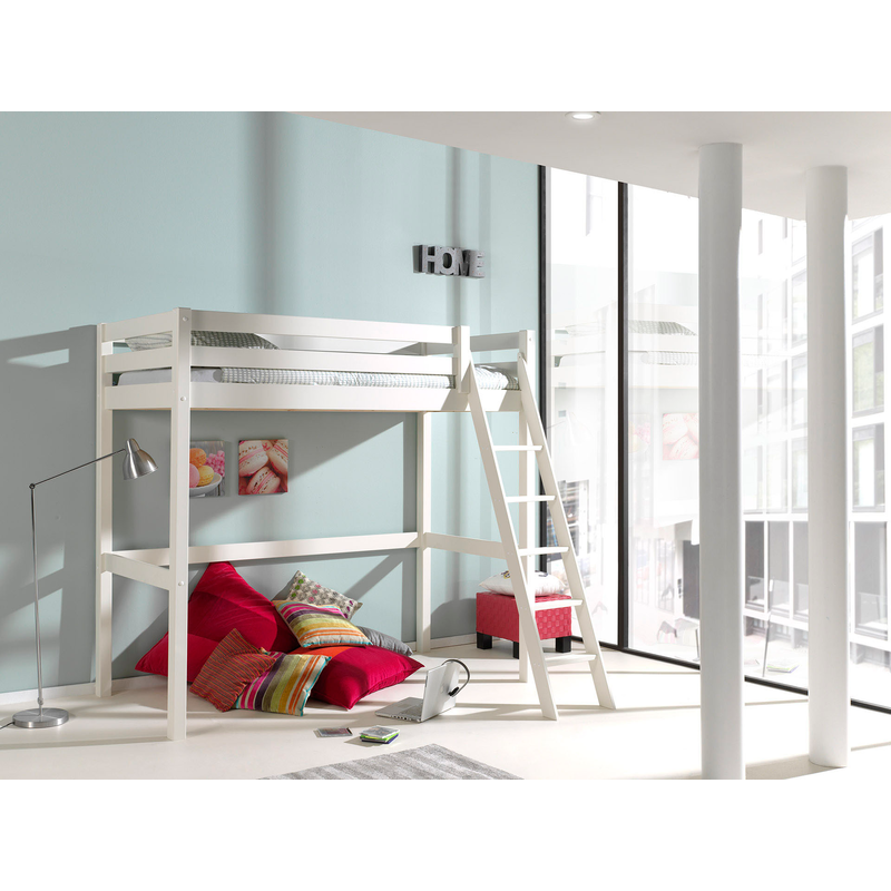 VIPACK Hochbett »Pino, inkl. Rolllattenrost, Absturzschutz und schräger Leiter« B/H/T ca. 209x190x215cm, Höhe unter der Liegefläche 145 cm nutzbar,...