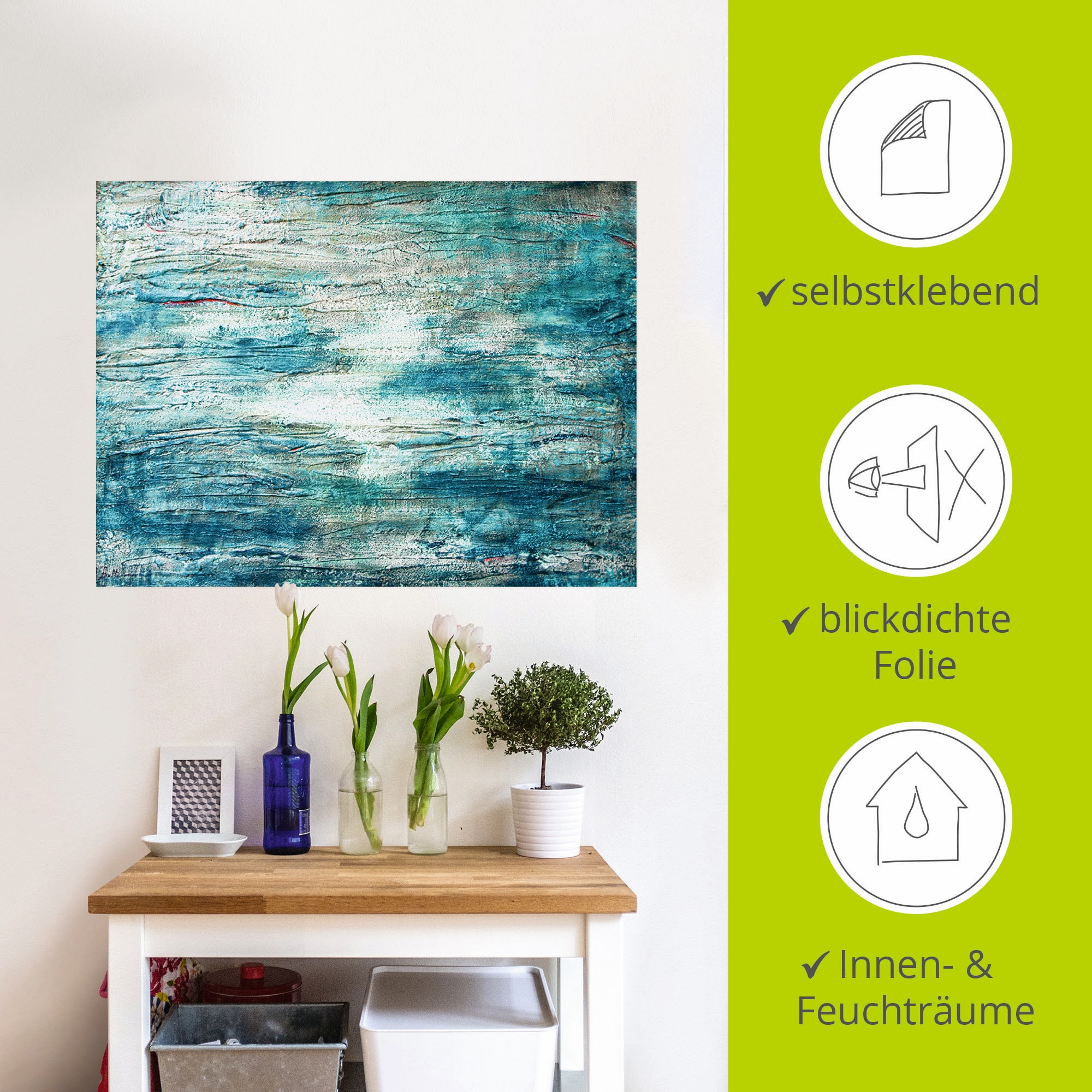 Artland Wandbild »abstrakte Malerei Aquarell«, Gegenstandslos, (1 St.), als Leinwandbild, Poster, Wandaufkleber in verschied. Größen