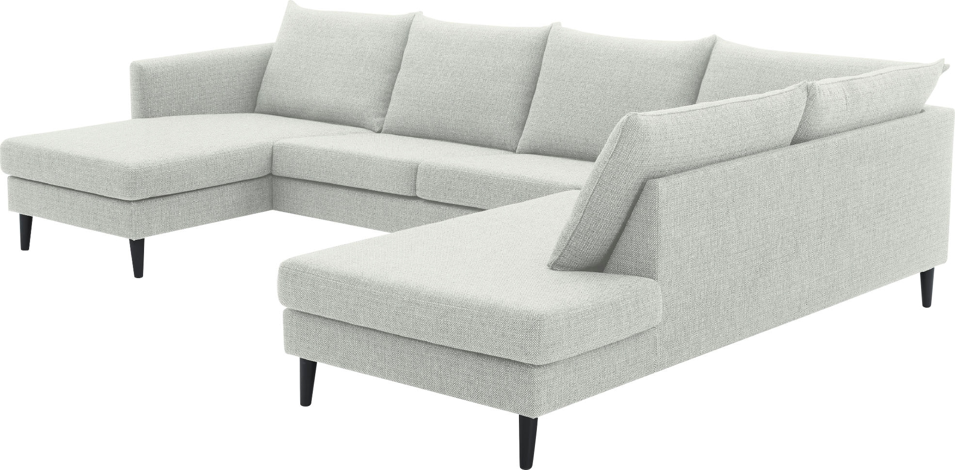 ATLANTIC home collection Wohnlandschaft »Rekvik U-Form«, mit Wellenunterfederung, mit Massivholzfüßen