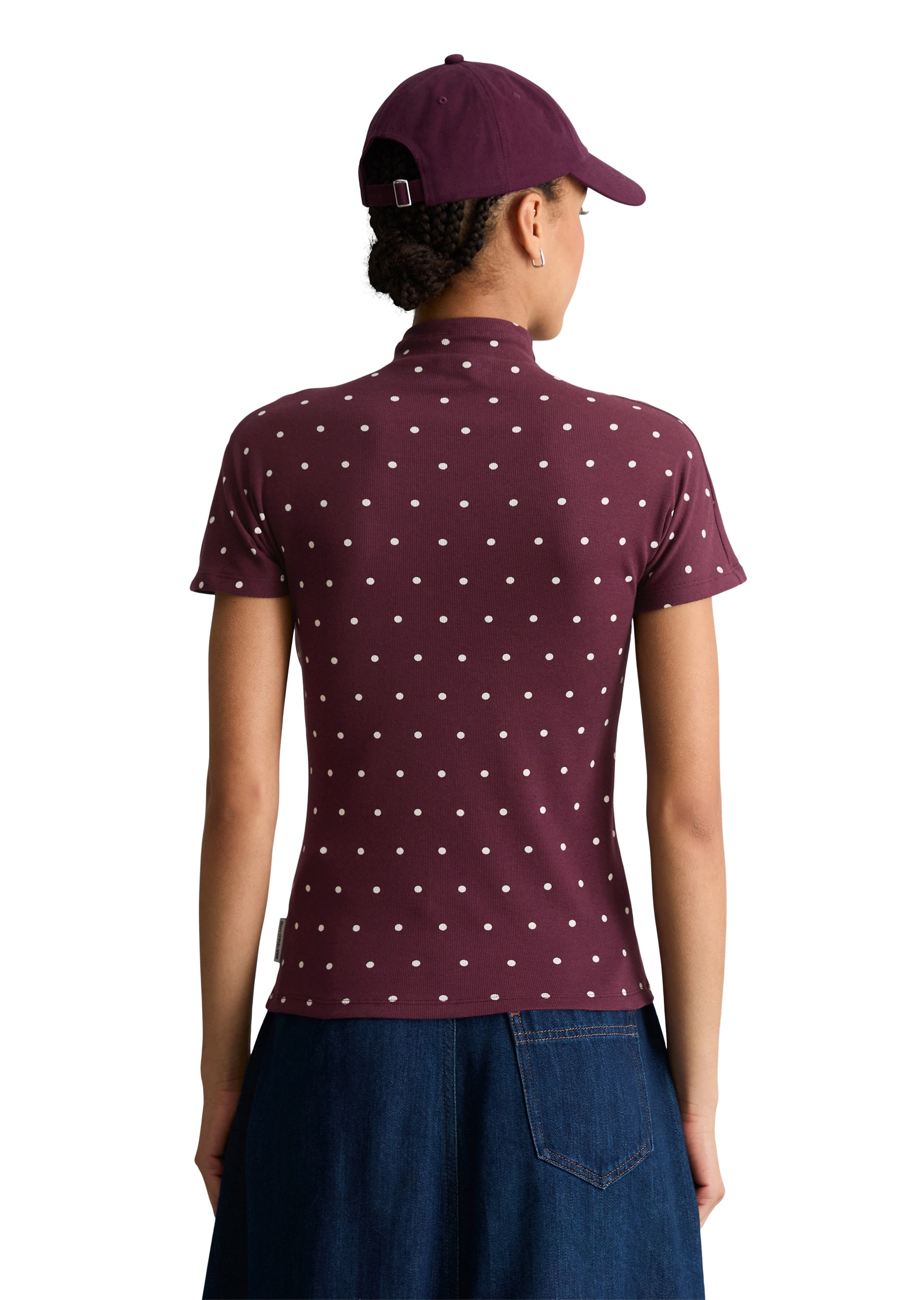 Marc O'Polo DENIM T-Shirt Geripptes Jersey-Top slim aus Stretch-Jersey