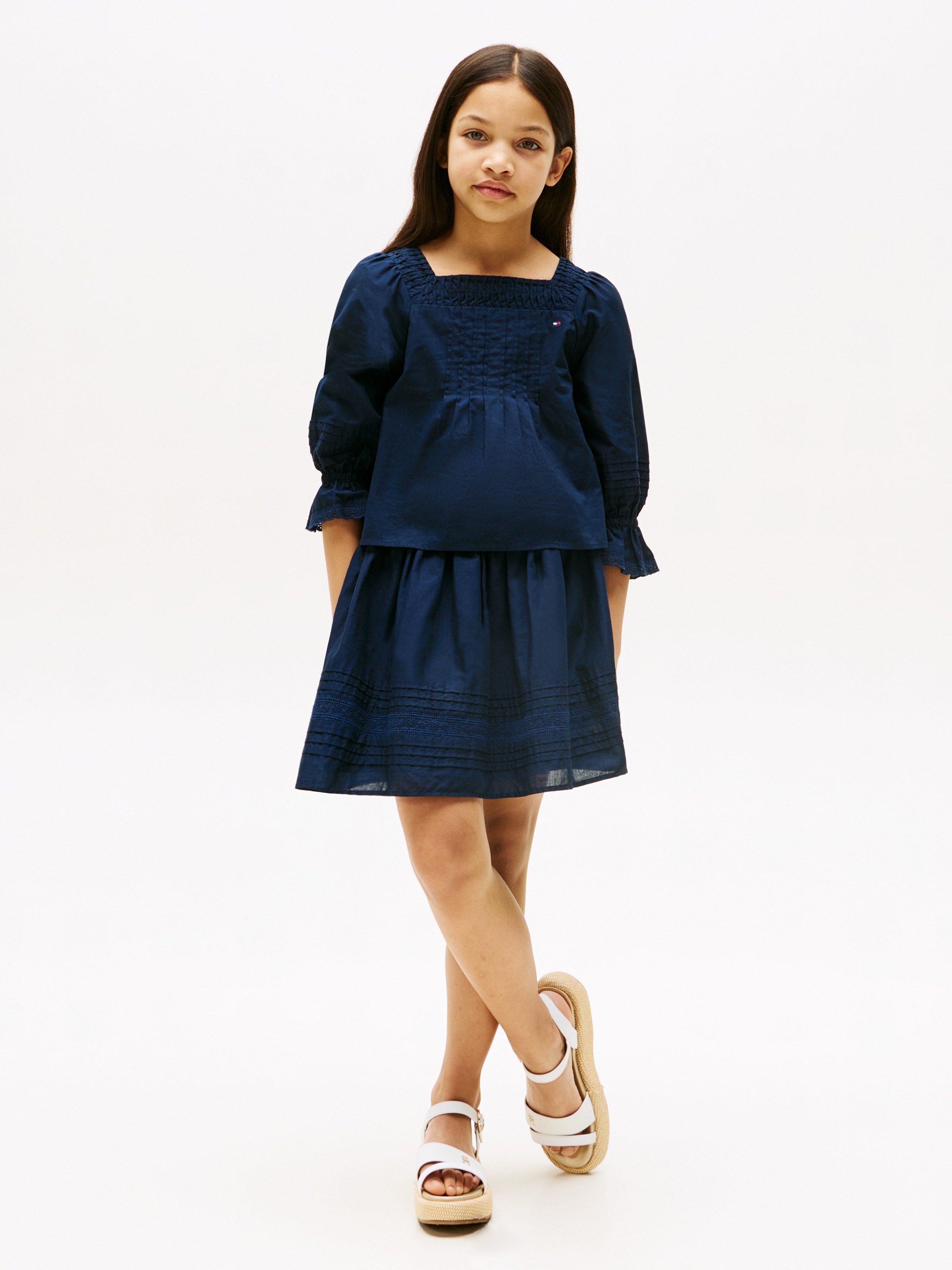 Tommy Hilfiger Webrock »EMBROIDERED TAPE SKIRT« für Kinder bis 16 Jahre, mit Stickerei