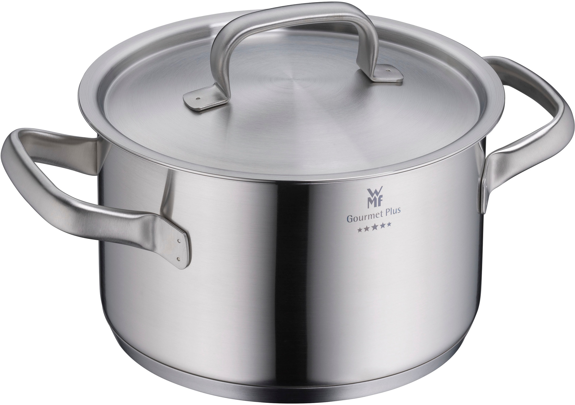 WMF Topf-Set »Gourmet Plus«, Cromargan® Edelstahl Rostfrei 18/10, (Set, 7 tlg.), Mattiert, Hohlgriffe, Innenskalierung, breiter Schüttrand