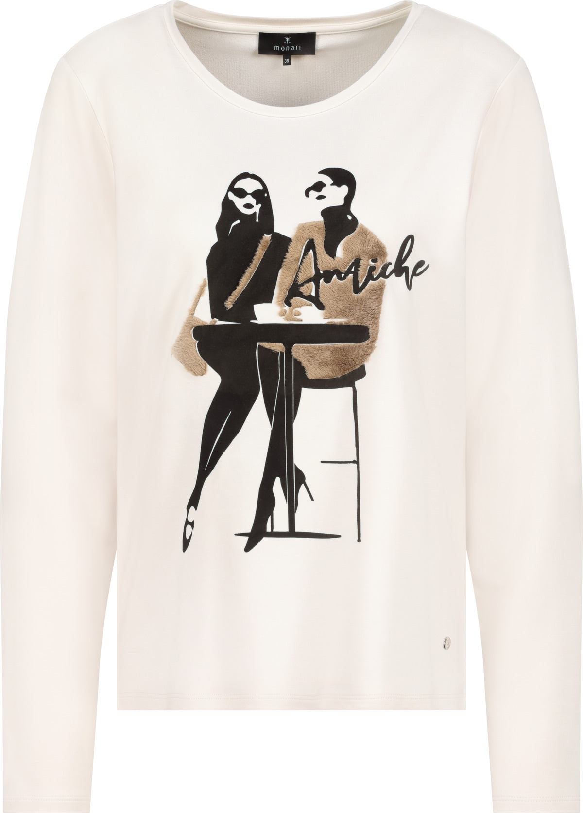 Monari Langarmshirt »Shirt Frauen Café« Regular fit mit Rundhalsausschnitt