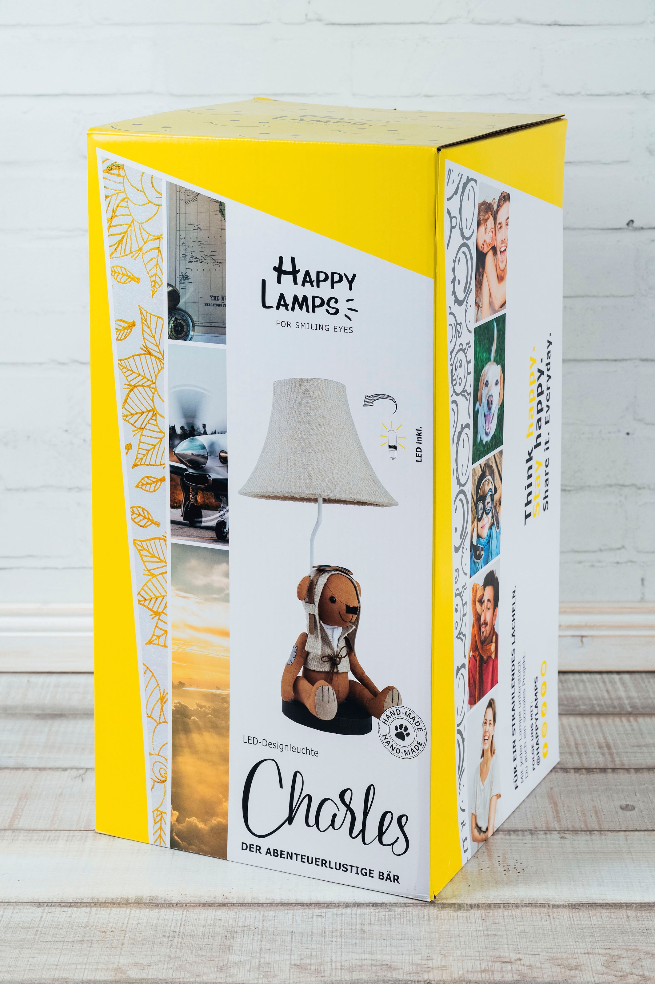 Happy Lamps for smiling eyes LED Tischleuchte »Charles der Bär«, 1 flammig, Leuchtmittel GU 5,3 | LED fest integriert, Hochwertig, Einzigartig, Tiermotiv