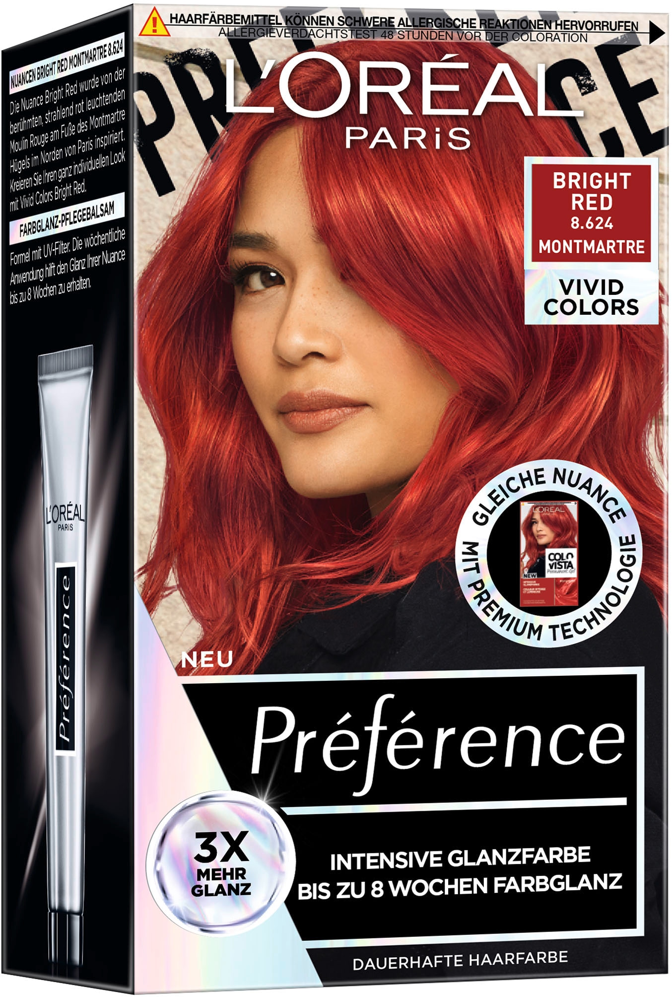 L'ORÉAL PARIS Coloration »Permanente Haarfarbe, Hellrot«, (Packung, 3 tlg.), mit pflegender Formel