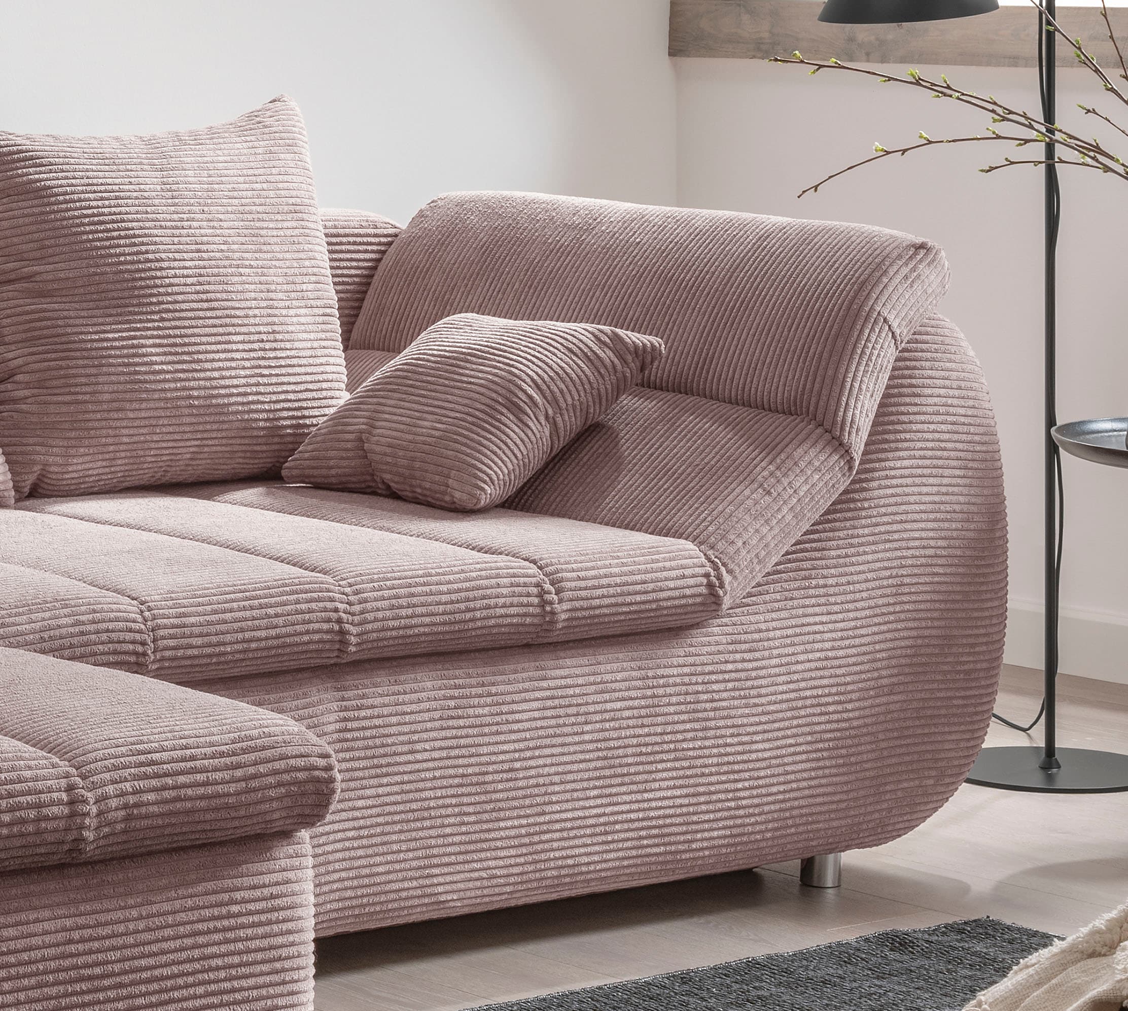 INOSIGN Ecksofa »Imola elegant und bequem, aktuelle Steppung im Sitz, L-Form«, wahlweise mit Bettfunktion