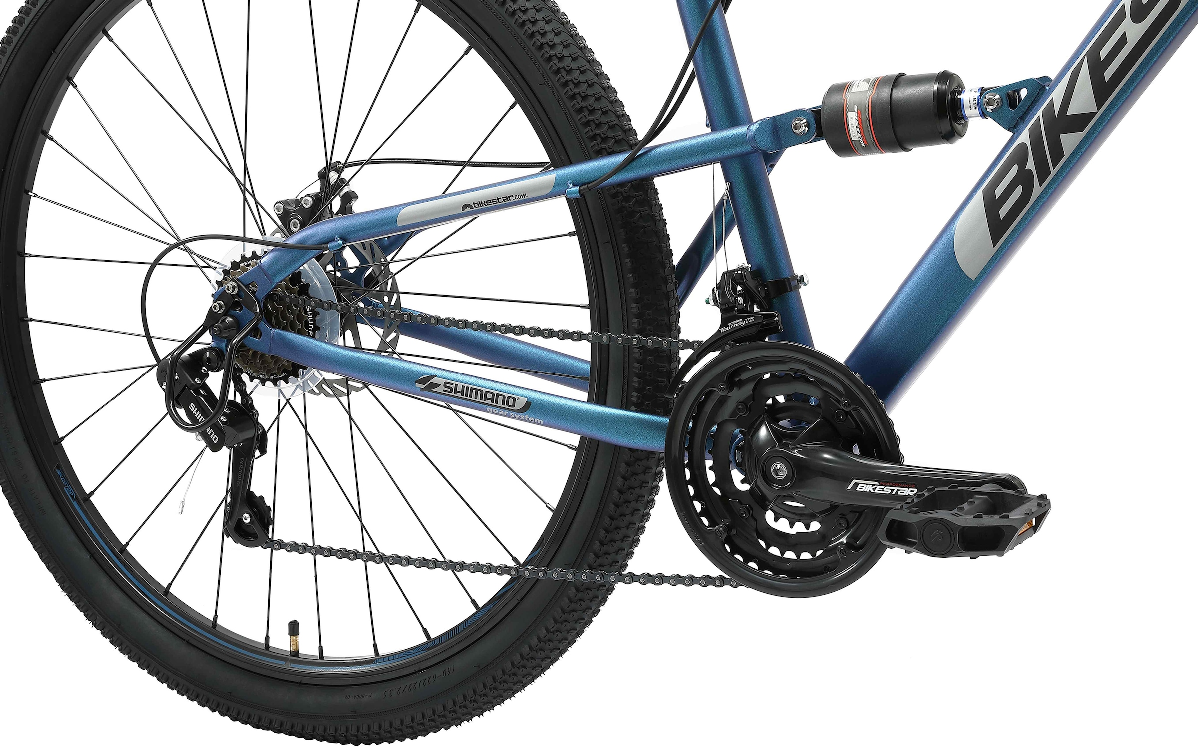 Bikestar Mountainbike, 21 Gang, Shimano, RD-TY300 Schaltwerk, Kettenschaltung, für Damen und Herren, Kettenschaltung