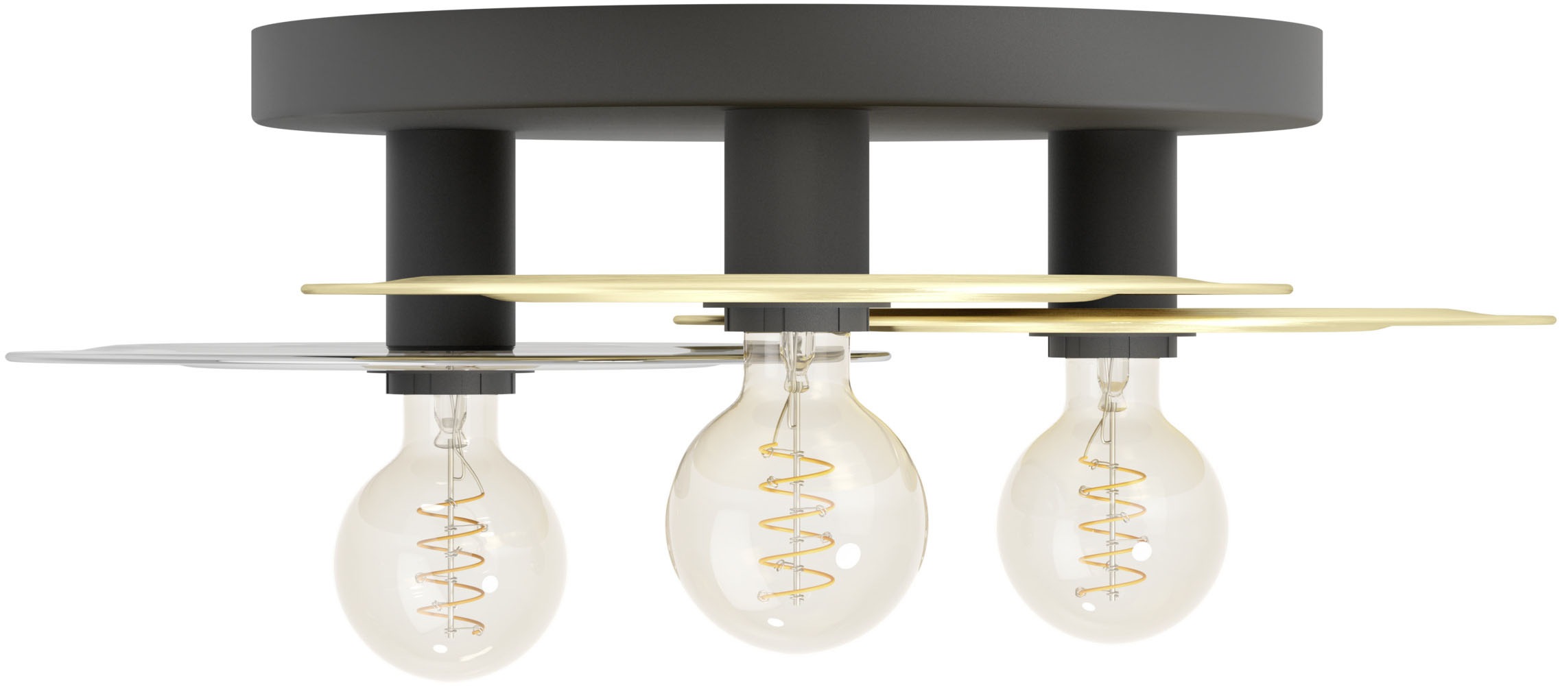 EGLO LED Deckenleuchte »LINTMILL Deckenlampe - Stahl - E27 - 3X40W - IP20« E27 1 Stk. Wohzimmerlampe, Esszimmerlampe, Flur, Schlafzimmer, H20 x Ø53 cm