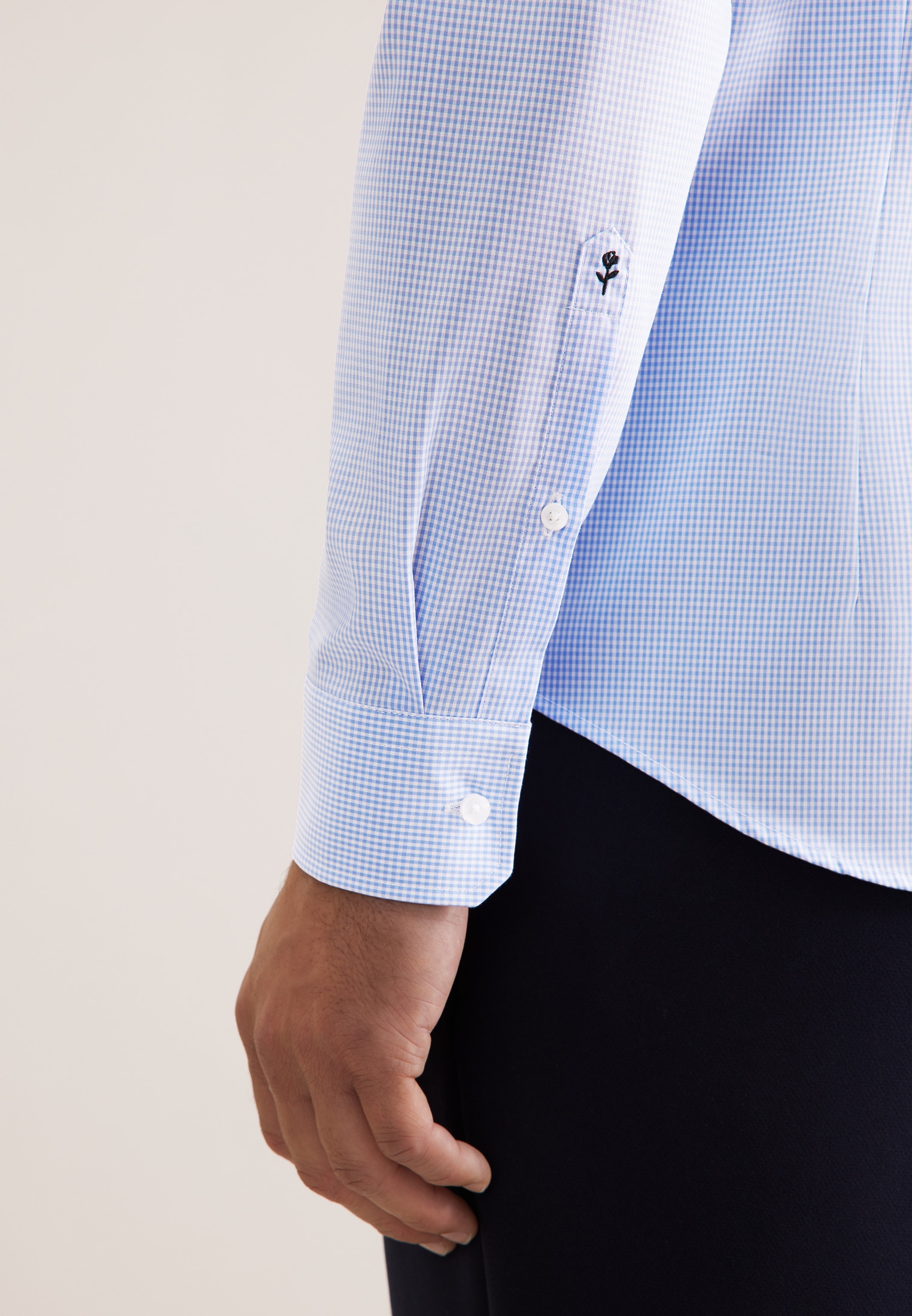 seidensticker Businesshemd »Schwarze Rose« Slim 1/1 Kentkragen Karo