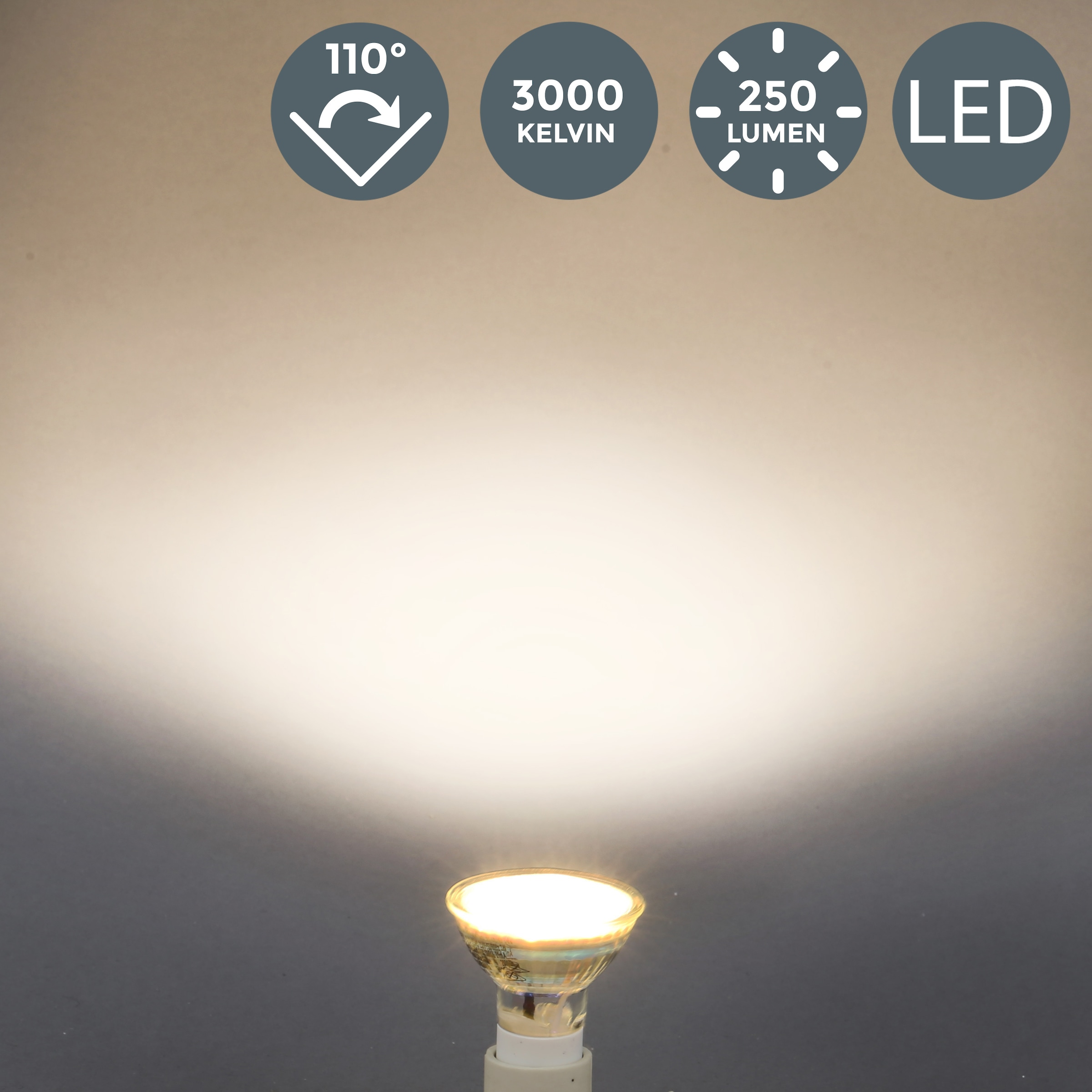 B.K.Licht LED-Leuchtmittel, GU10, 5 St., Warmweiß, LED Lampe Birne 3W 3.000K 250 Lumen