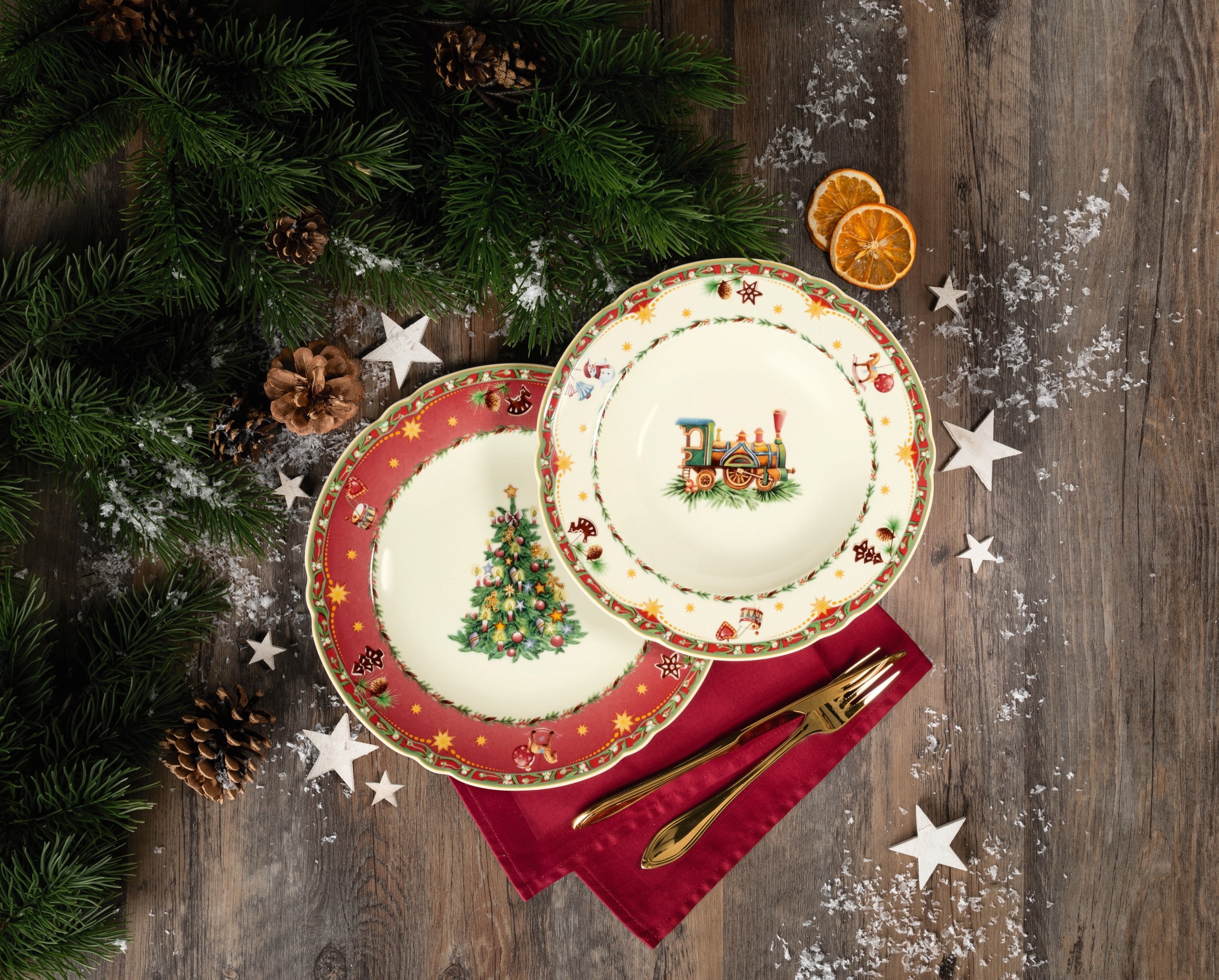 Seltmann Weiden Tafelservice »Teller Set Weihnachten, Advent, Geschirr-Set Marie-Luise« mit weihnachtlichem Dekor, Made in Germany, 12 Teile, für 6 Personen