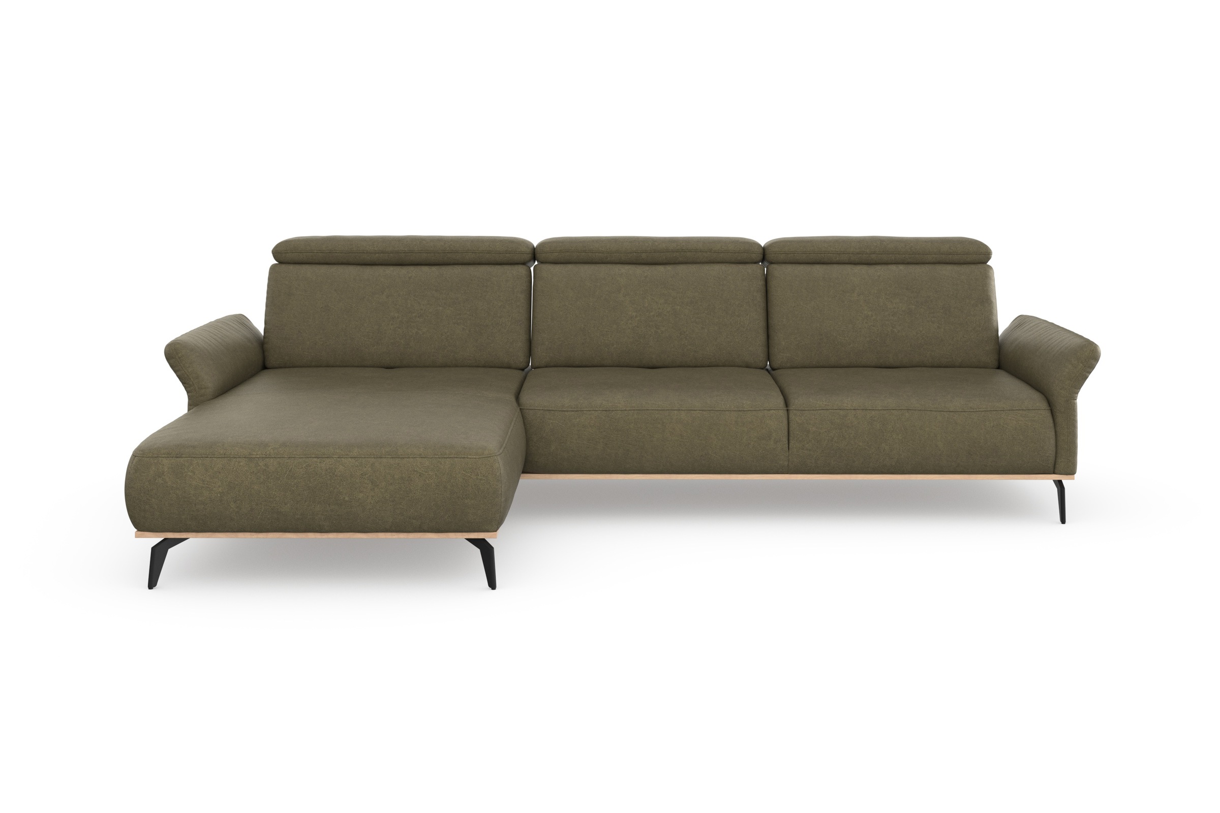 PLACES OF STYLE Ecksofa »Fjord L-Form« massiv, wahlweise mit Armlehnfunktio günstig online kaufen