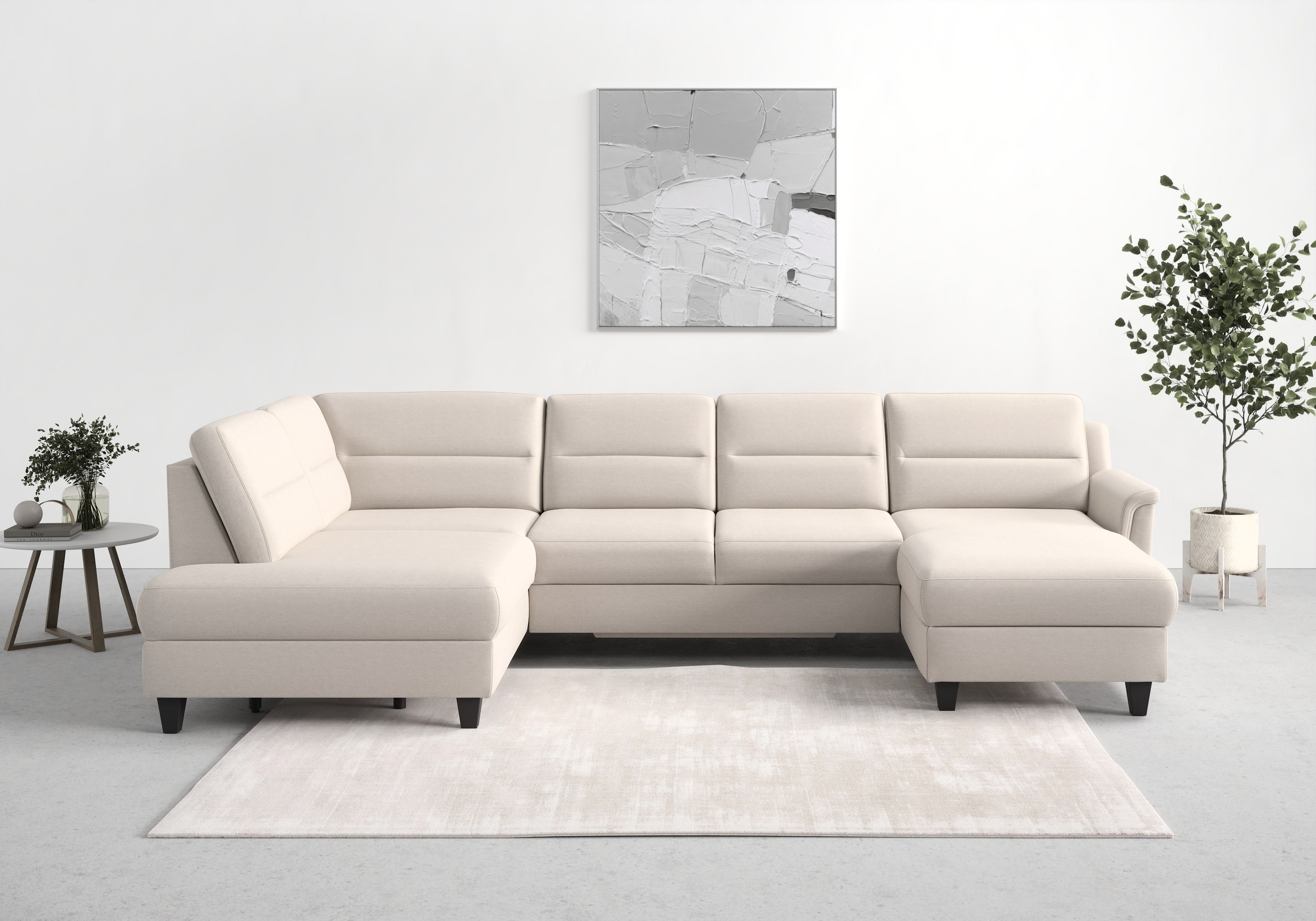 sit&more Wohnlandschaft »Farö U-Form« inklusive Federkern, wahlweise mit Bettfunktion und Bettkasten