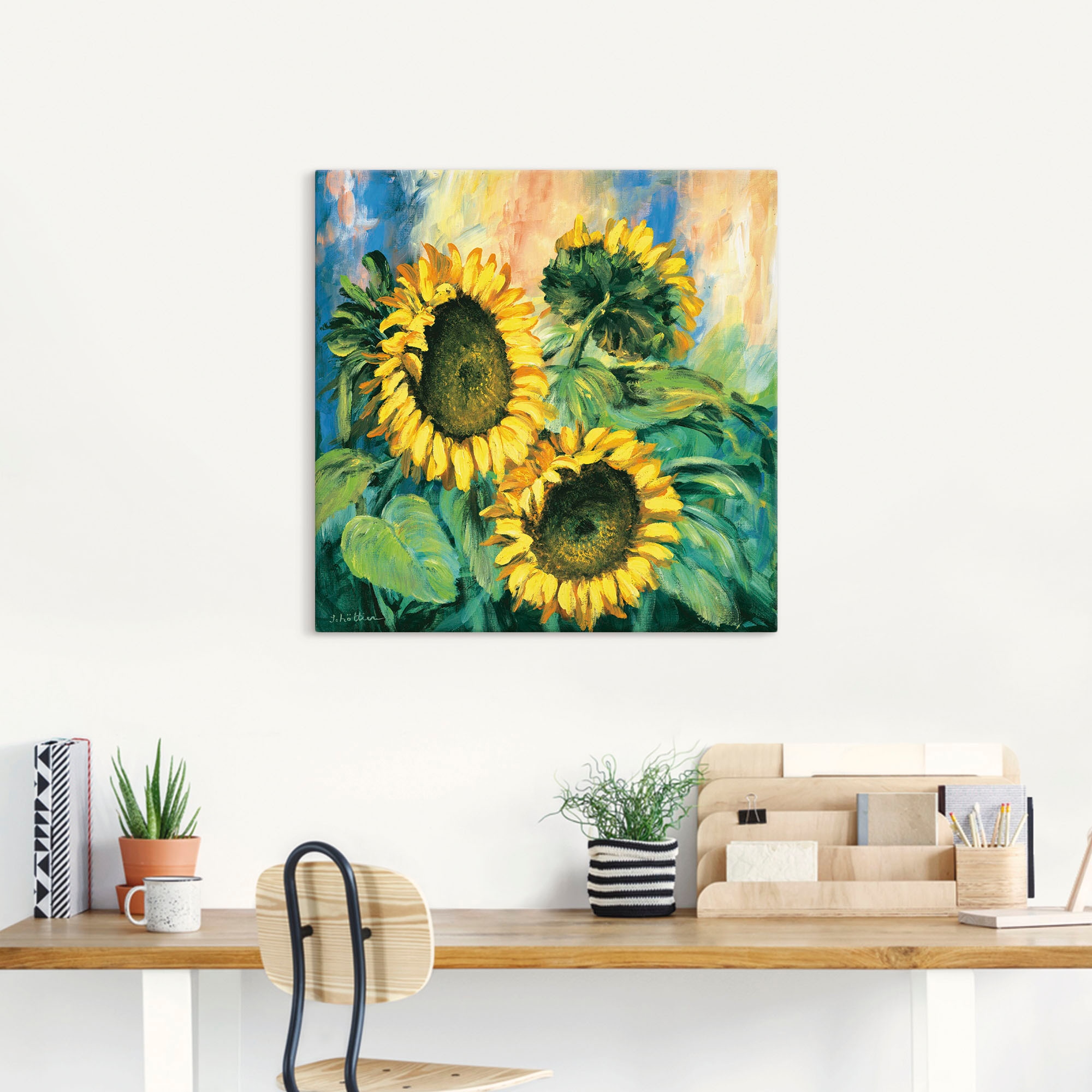 Artland Leinwandbild »Sonnenblumen II«, Blumen, (1 St.), auf Keilrahmen ges günstig online kaufen