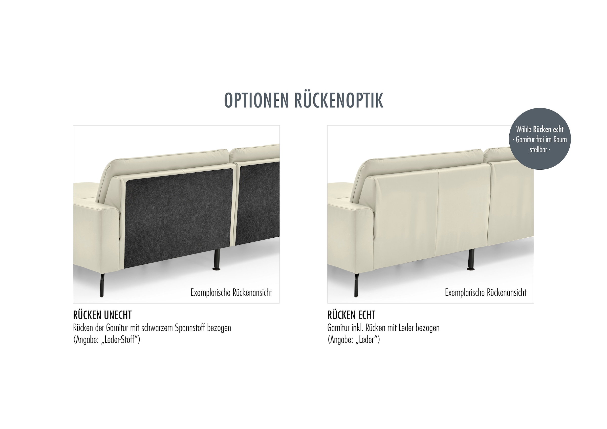 Die PlanBar 2,5-Sitzer »PN-PF23182« Federkernpolsterung, wahlweise Rücken echt bezogen