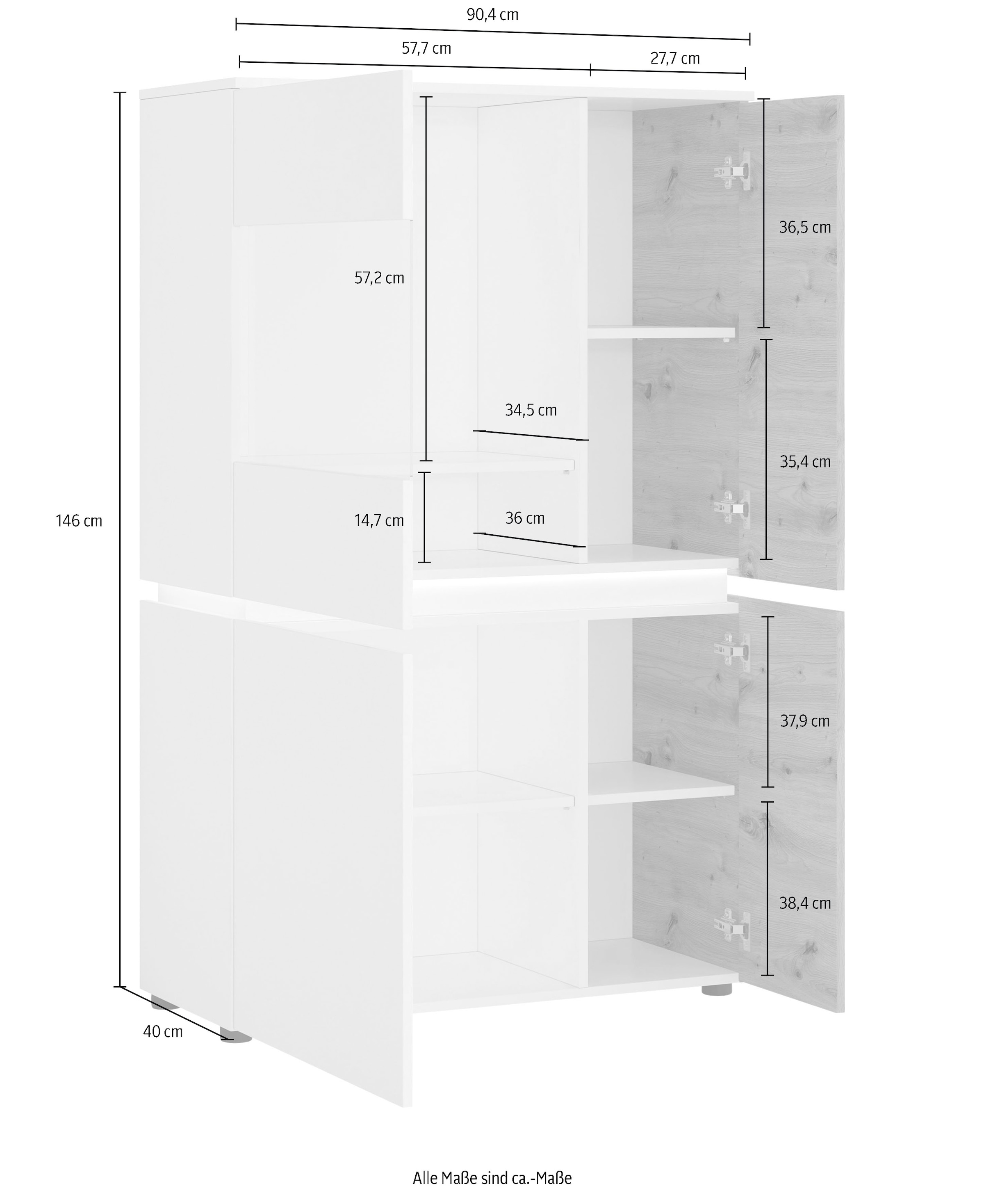 INOSIGN Vitrine »Luci«, Höhe 146 cm