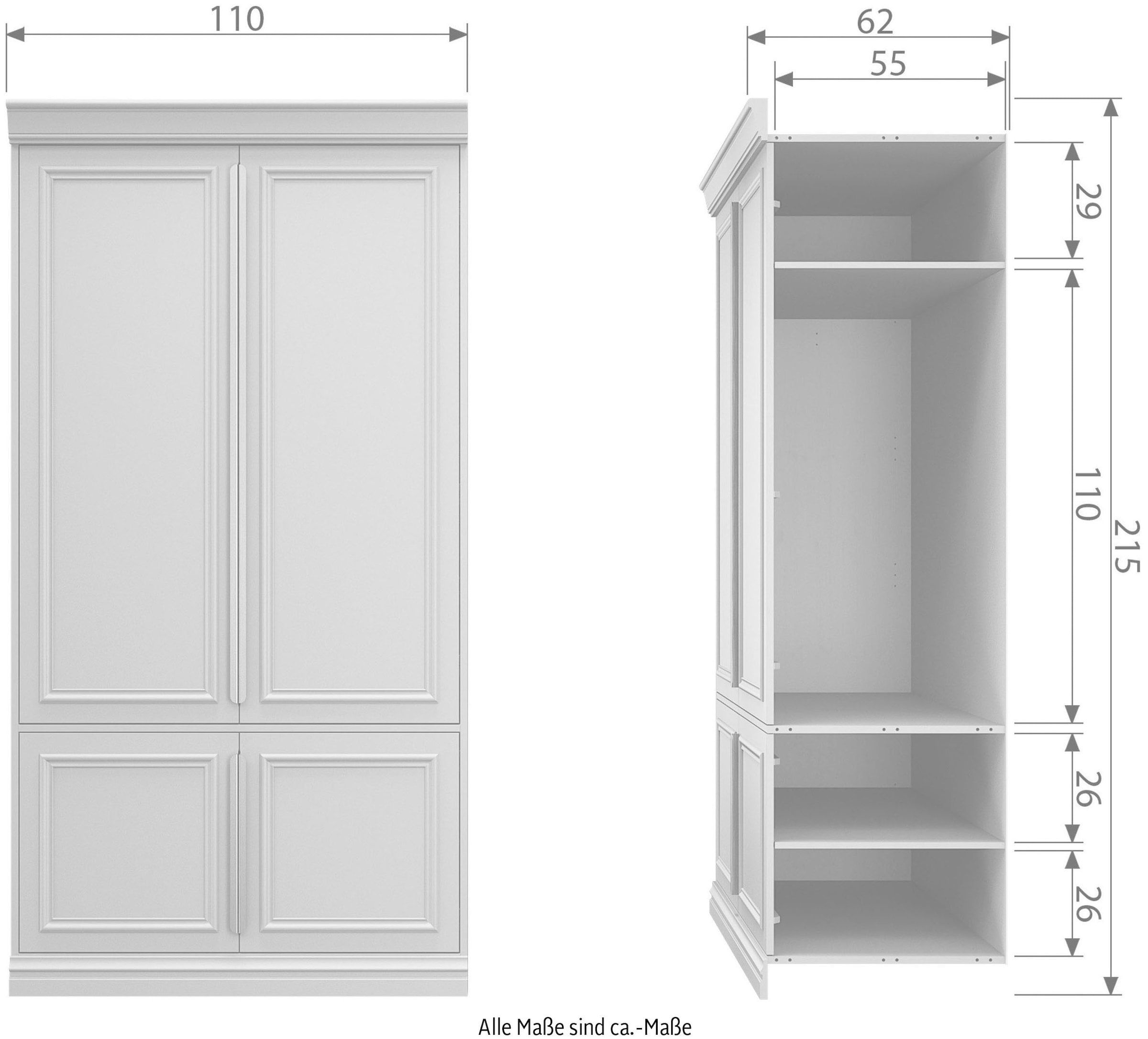 WOOOD Garderobenschrank »Organize«, viel Stauraum, Höhe 215 cm