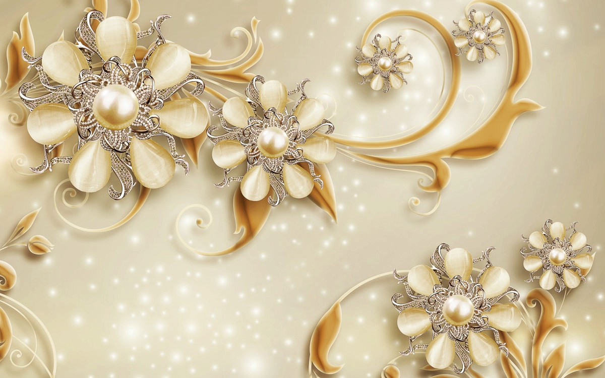 Papermoon Fototapete »Muster mit Blumen«