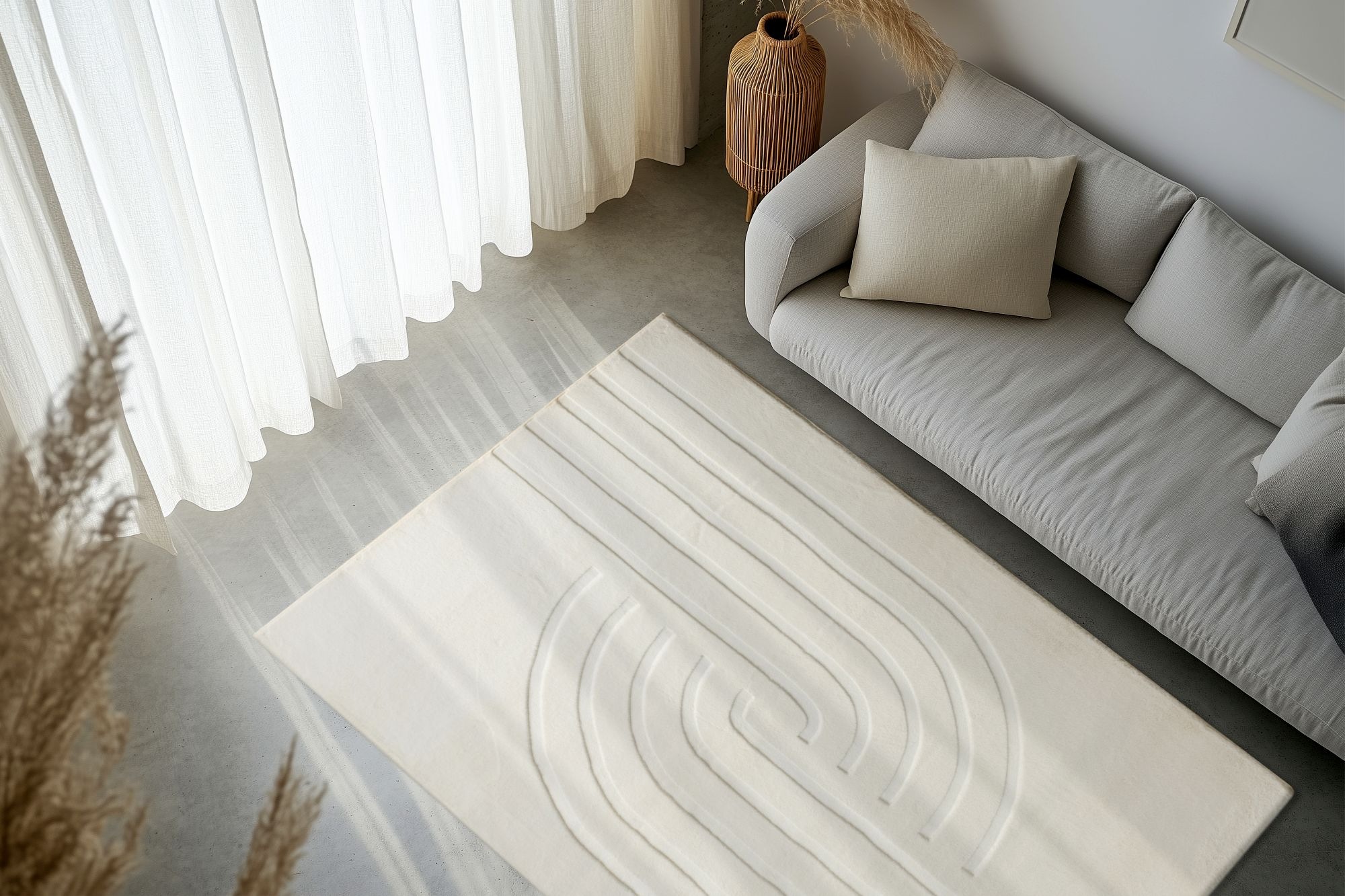 Obsession Teppich »Zen Deluxe 700«, rechteckig, 22 mm Höhe, Uni Farben, modernes Design, Hoch-Tief Effekt, Wohnzimmer