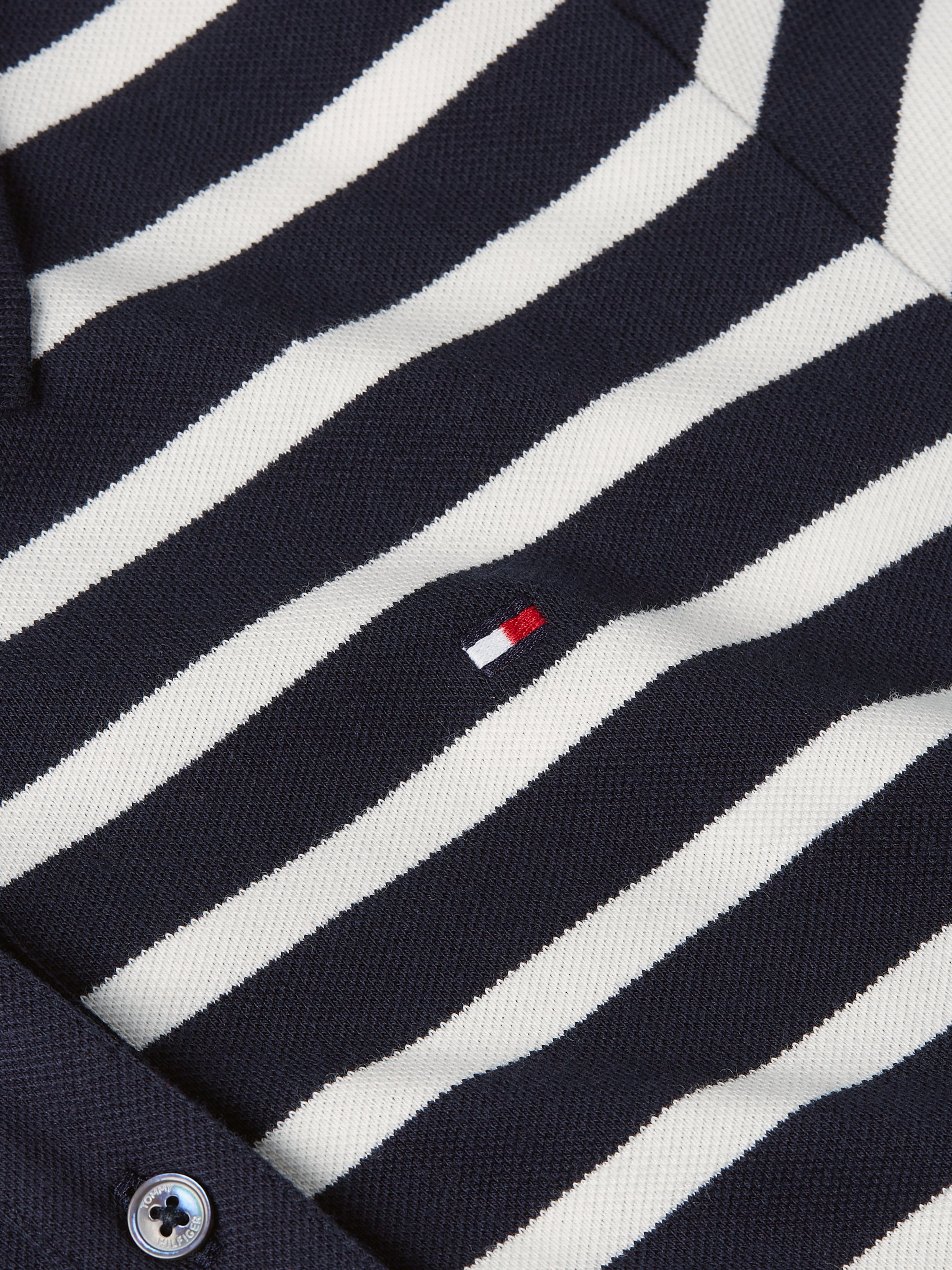 Tommy Hilfiger Poloshirt »1985 SLIM PIQUE STRIPE POLO SS«, mit dezenter Tommy Hilfiger Logostickerei