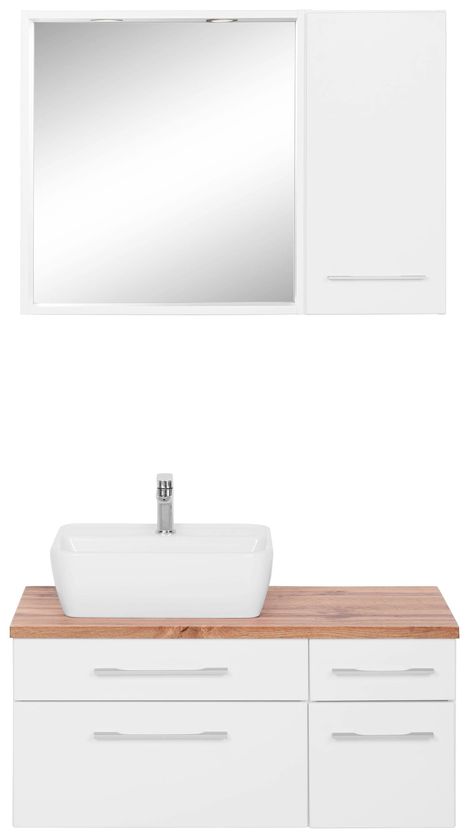 welltime Badmöbel-Set »Davos«, (3 St.), mit 2 Touch-LED-Einbauleuchten günstig online kaufen