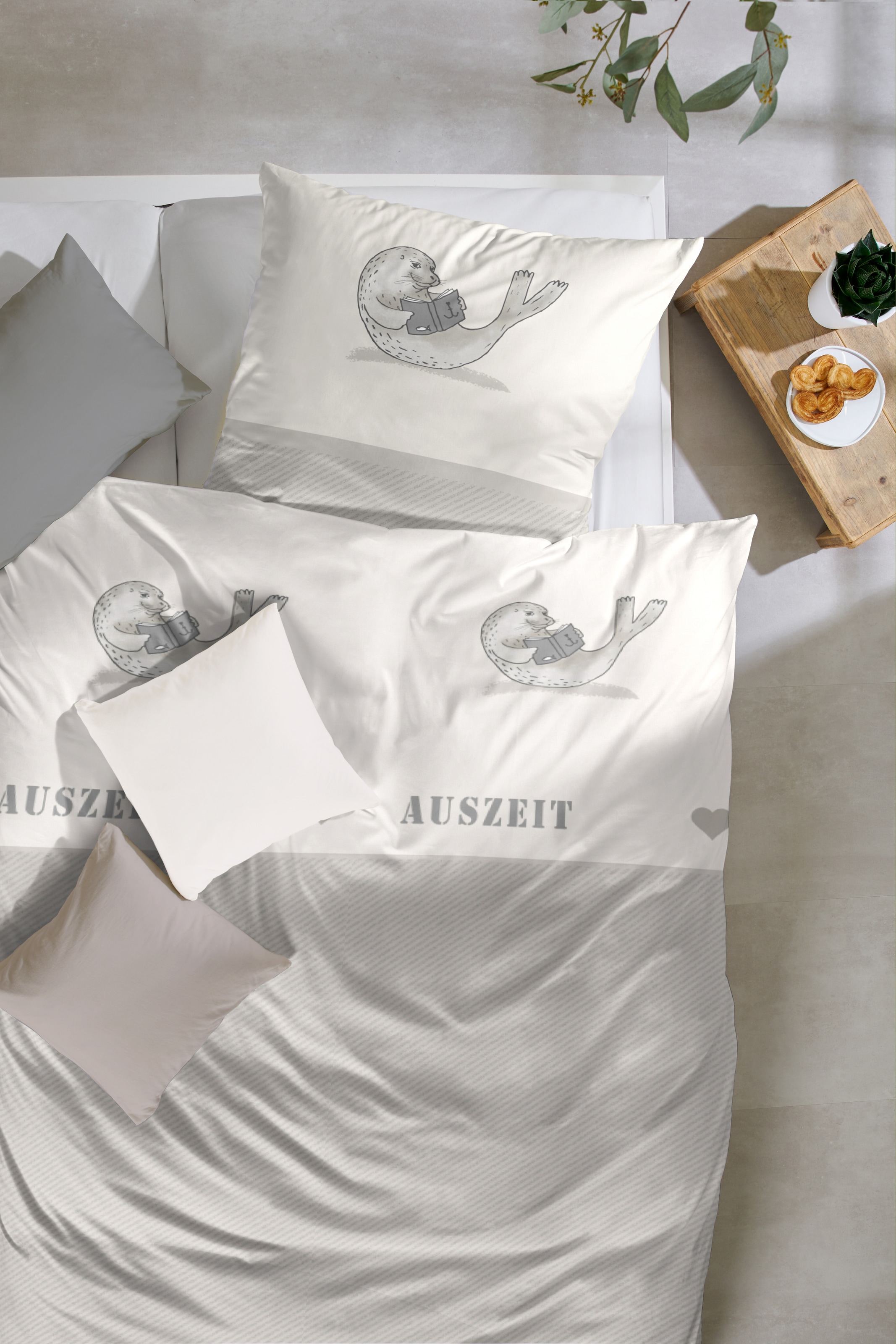 Primera Bettwäsche »Renforce-Bettwäsche Auszeit«, mit relaxender Robbe