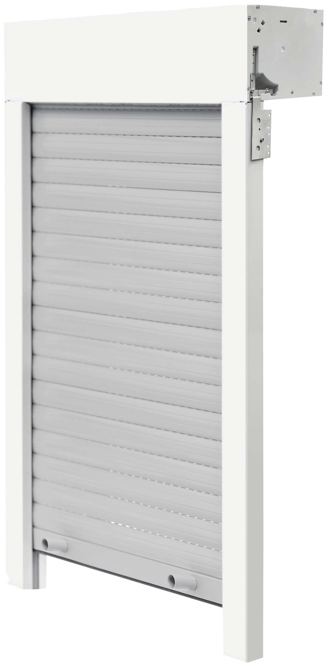 SCHELLENBERG Aufsatzrollladen »Set für Fenster, Mini System für 60 mm Stahlrohrwelle«, (Set), PVC Jalousie, in verschiedenen Größen erhältlich, grau