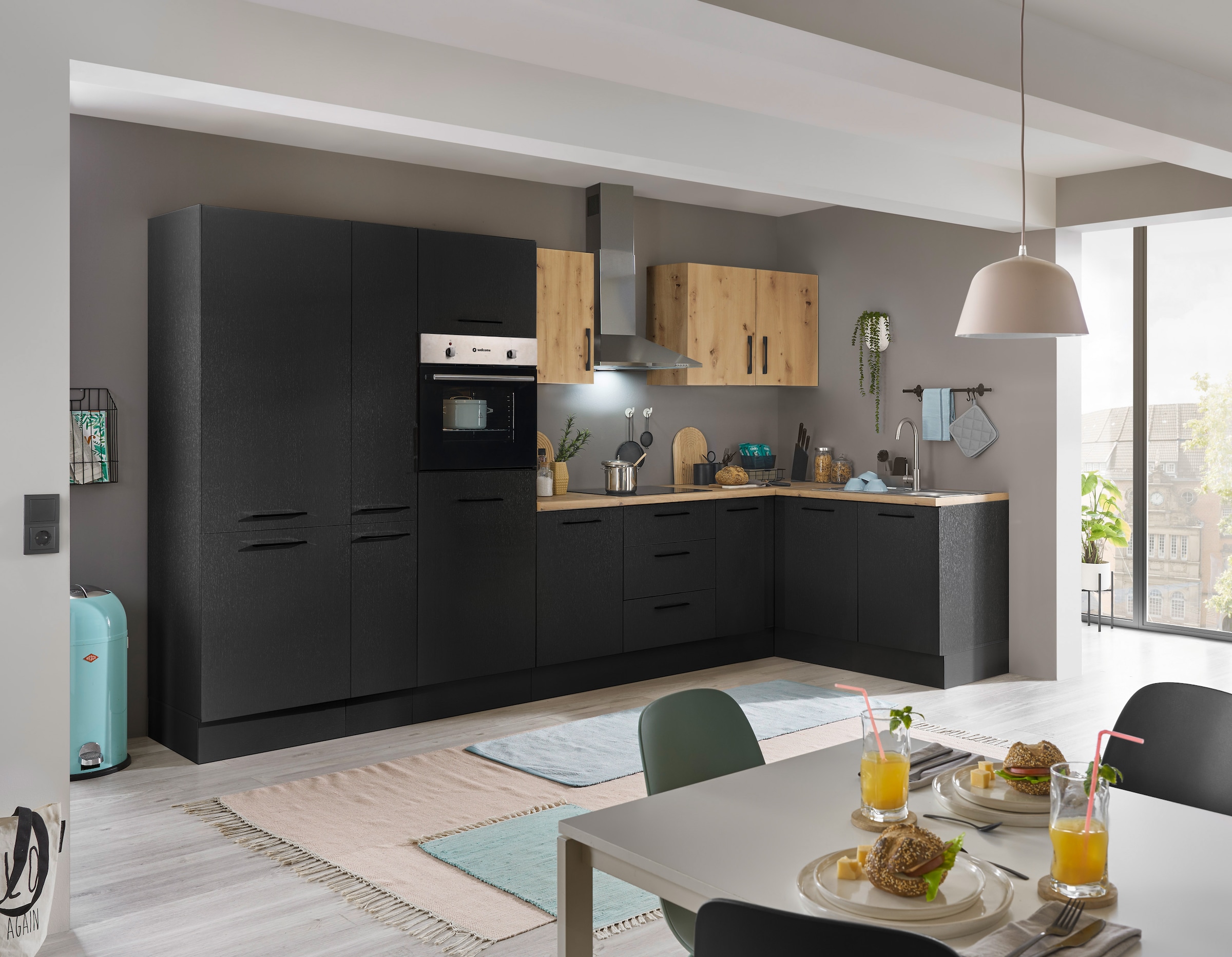 BASIC by Balculina Winkelküche »Turin«, Stellbreite 360x175 cm, wahlweise mit E-Geräten
