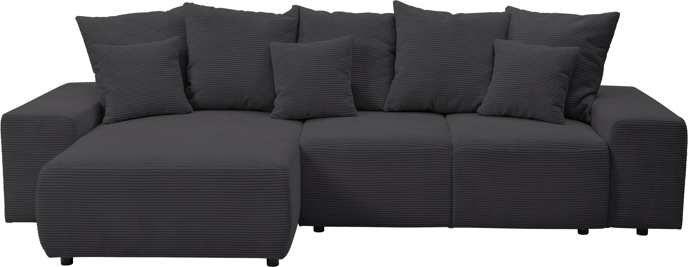 WERK2 Ecksofa »Riwa, modernes Sofa zum Kuscheln und Entspannen, Breite 300cm, L-Form«, Trendiges Ecksofa mit vielen Kissen, Schlaffunktion & Bettkasten