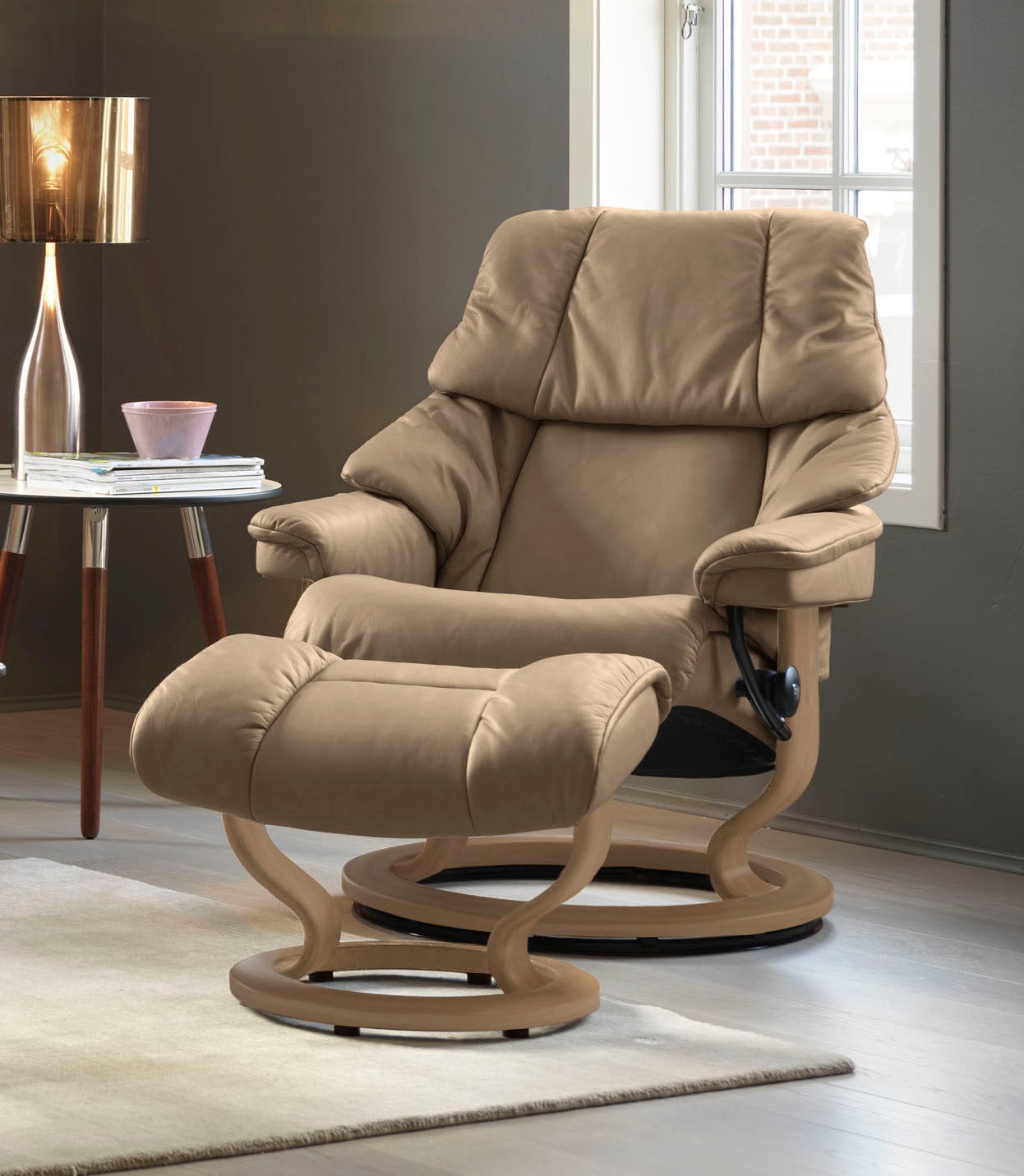 Stressless® Relaxsessel »Reno«, (Set, Relaxsessel mit Hocker), mit Hocker, günstig online kaufen