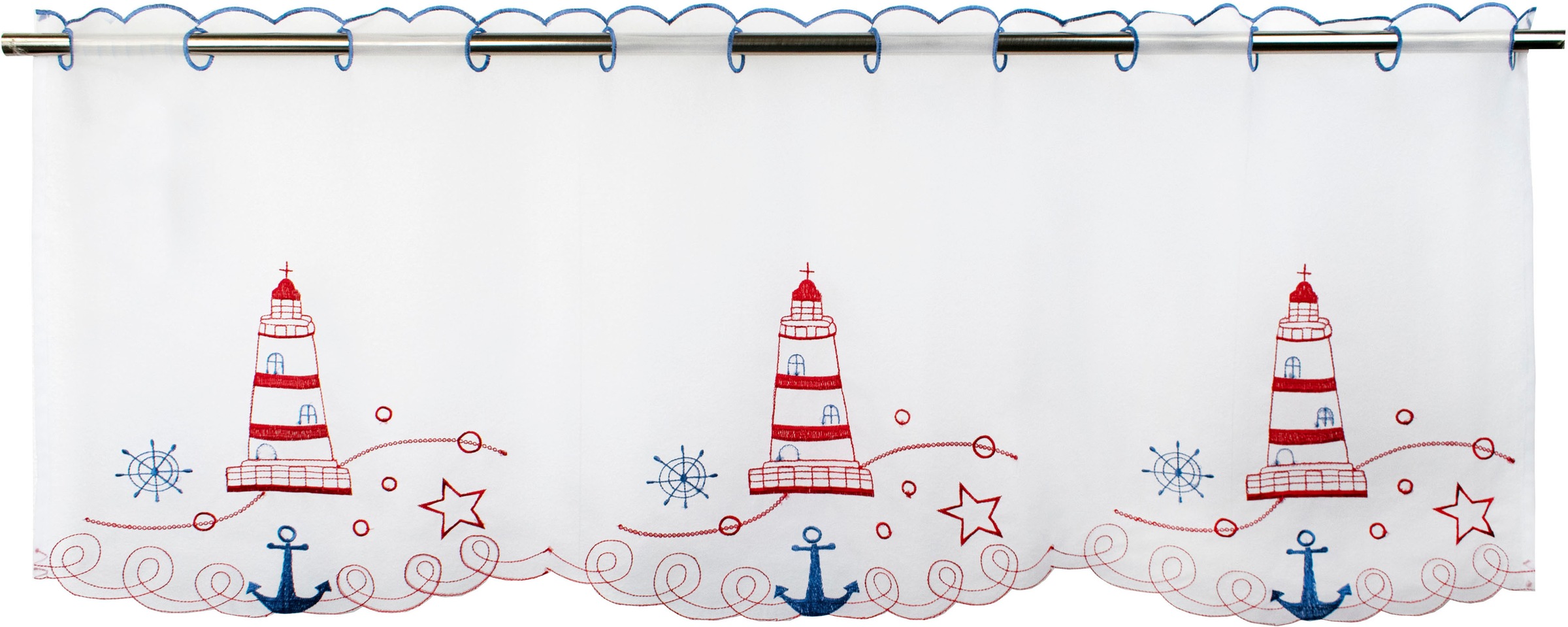 Delindo Lifestyle Scheibengardine »Roter Leuchtturm«, (1 St.), mit Stangend günstig online kaufen