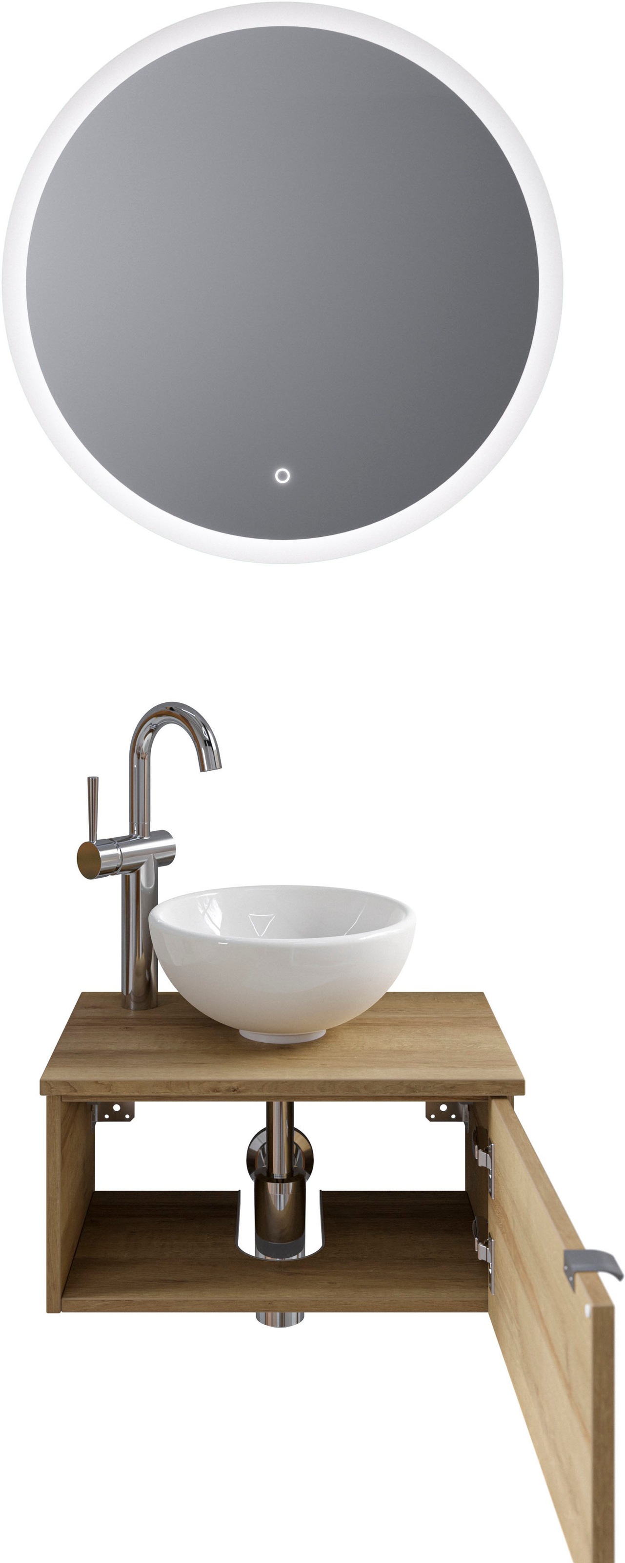 Saphir Badmöbel-Set »Serie 6915« 4 Stk. tlg. Gäste-Bad, mit LED-Spiegel und günstig online kaufen