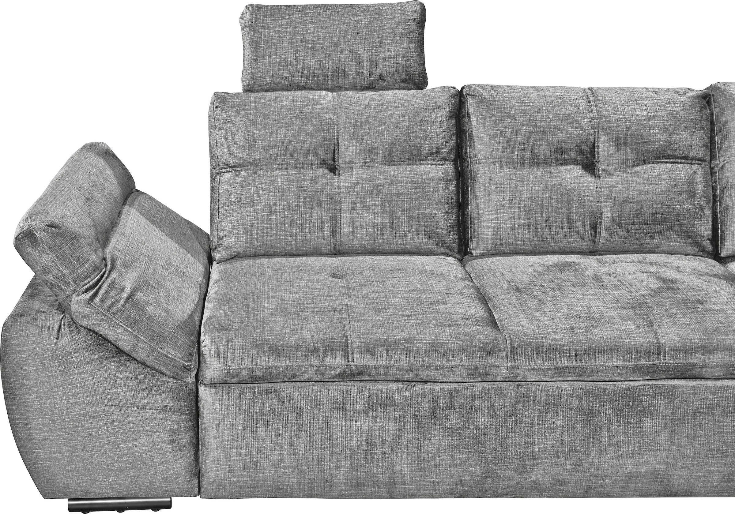 ED EXCITING DESIGN Ecksofa »Alija L-Form« mit Bettfunktion, Bettkasten, Armteilverstellung & Kopfstützen