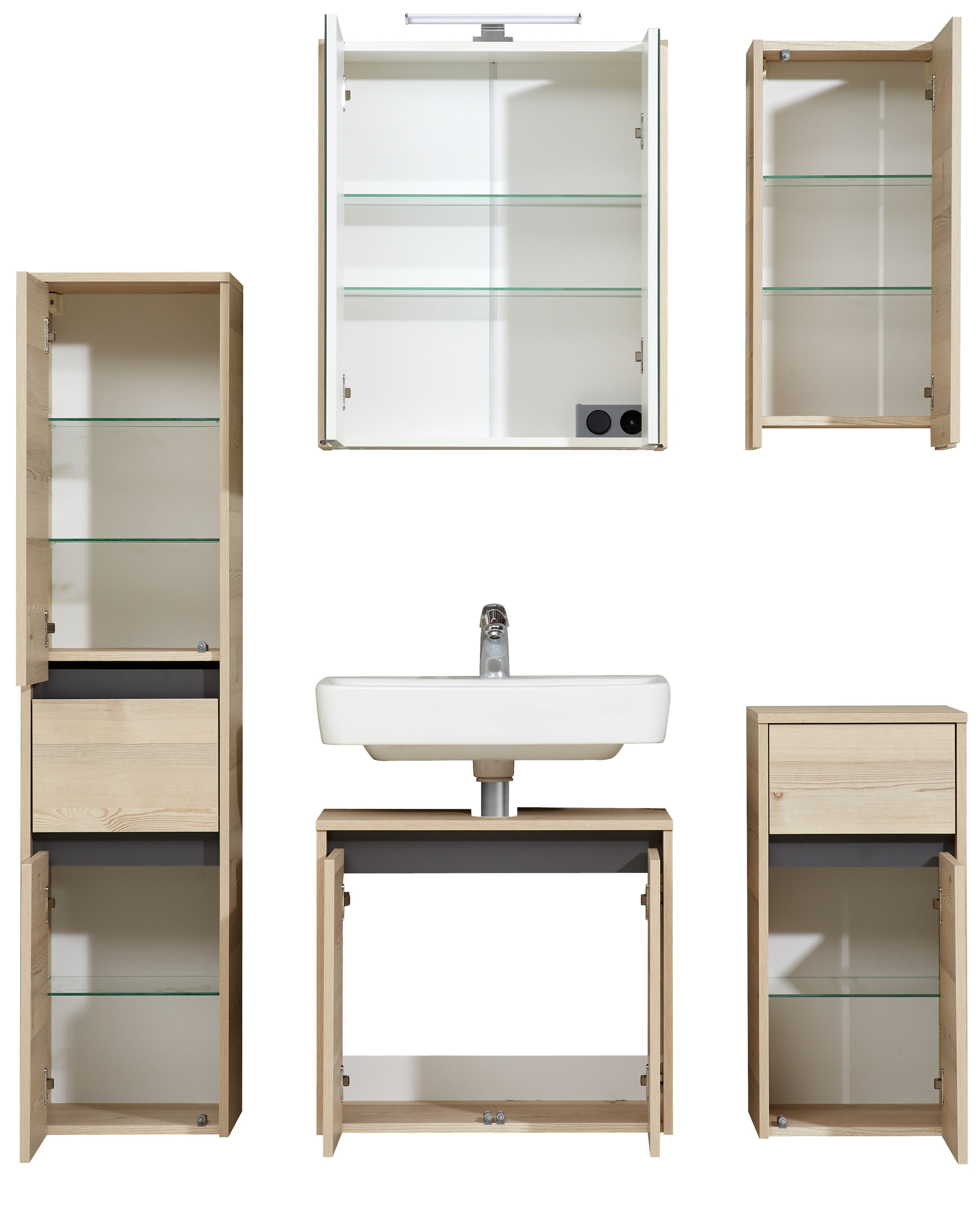 Saphir Badmöbel-Set »Quickset 393« Komplett-Set, 5 Stk. tlg.