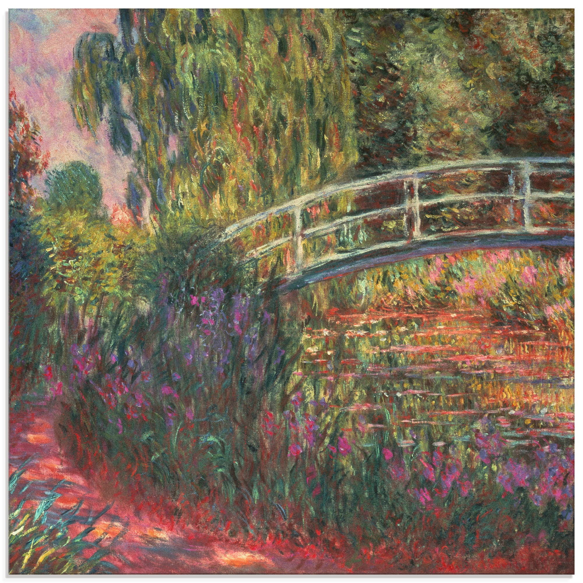 Artland Glasbild »Japanische Brücke im Garten von Giverney«, Garten, (1 St. günstig online kaufen