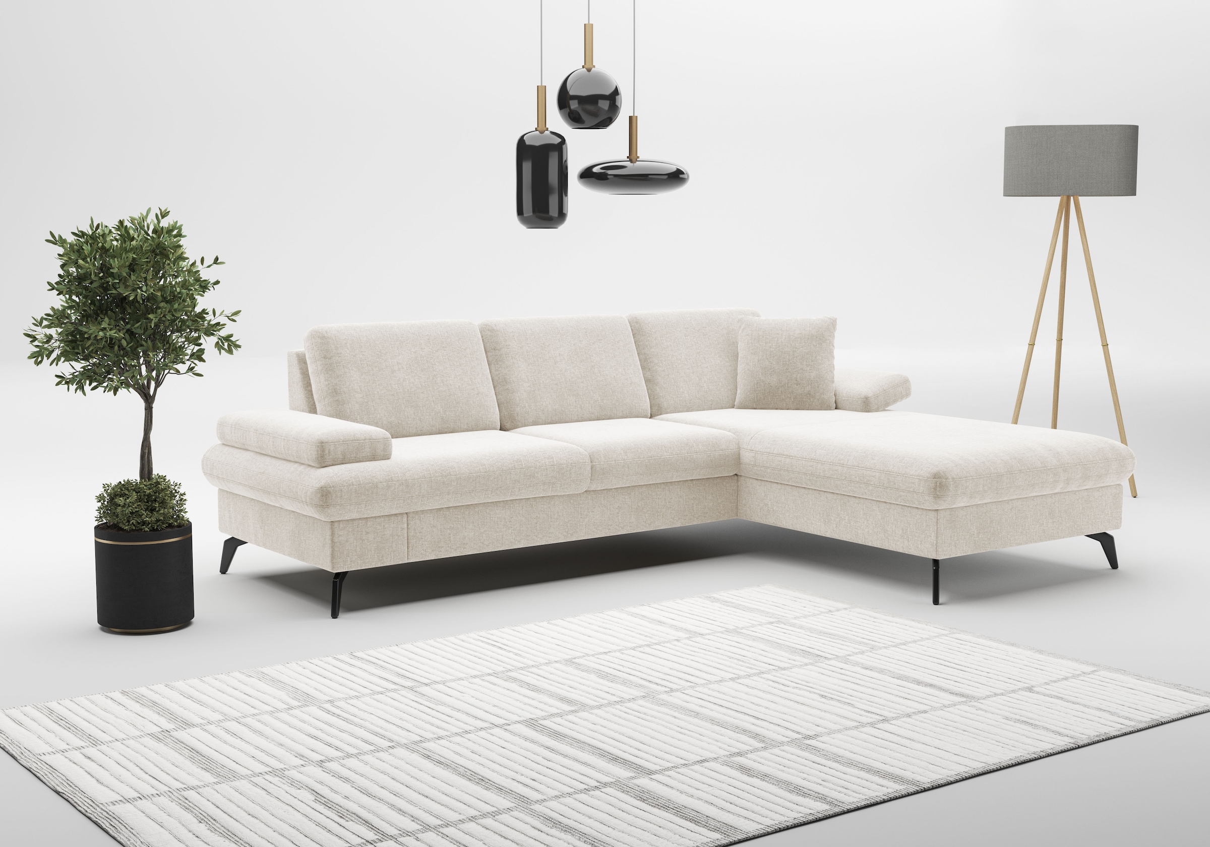 sit&more Ecksofa »Morris Jubi L-Form«, inkl. Armteilfunktion und 1 Zierkissen, wahlweise mit Bettfunktion