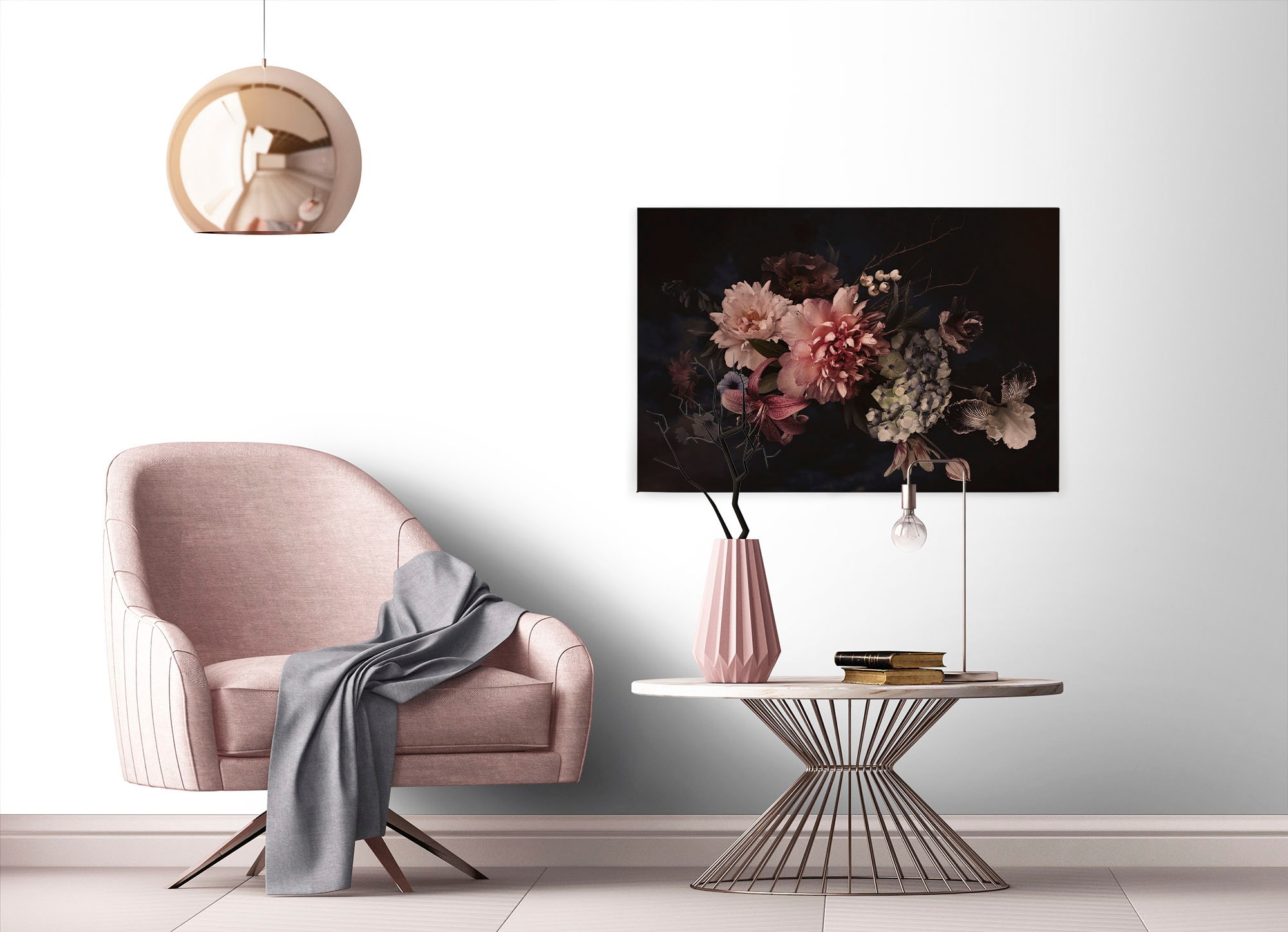 A.S. Création Leinwandbild »Blossom Variety«, Kunst-Blumen-Kinder, (1 St.), Romantische Blumen, Rosen Keilrahmen Leinwand-Bild Wohnzimmer modern