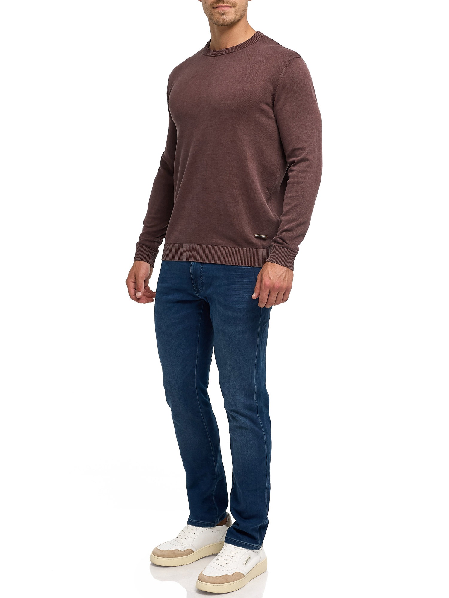 Indicode Rundhalspullover »INArkmill o-neck« Baumwolle, regular fit