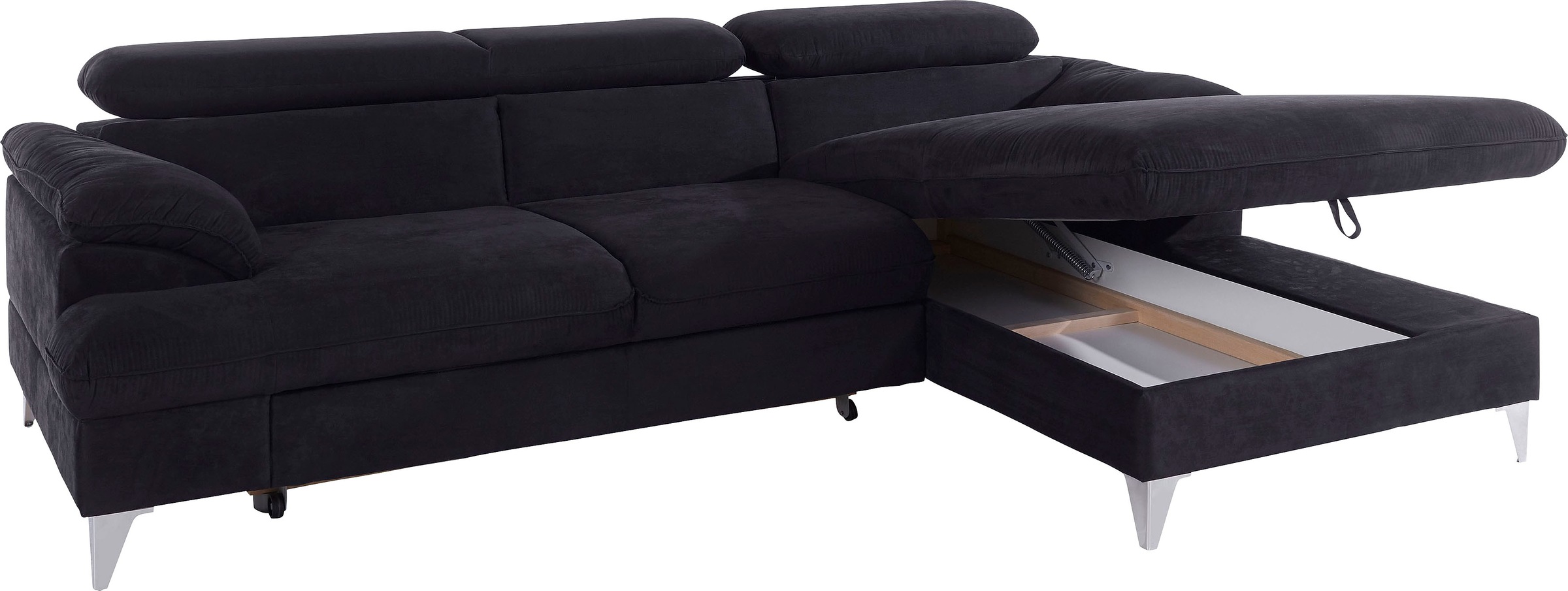 COTTA Polstergarnitur »Caluso L-Form«, (2 tlg.), Set bestehend aus: Ecksofa mit Kopfteilverstellung & Hocker
