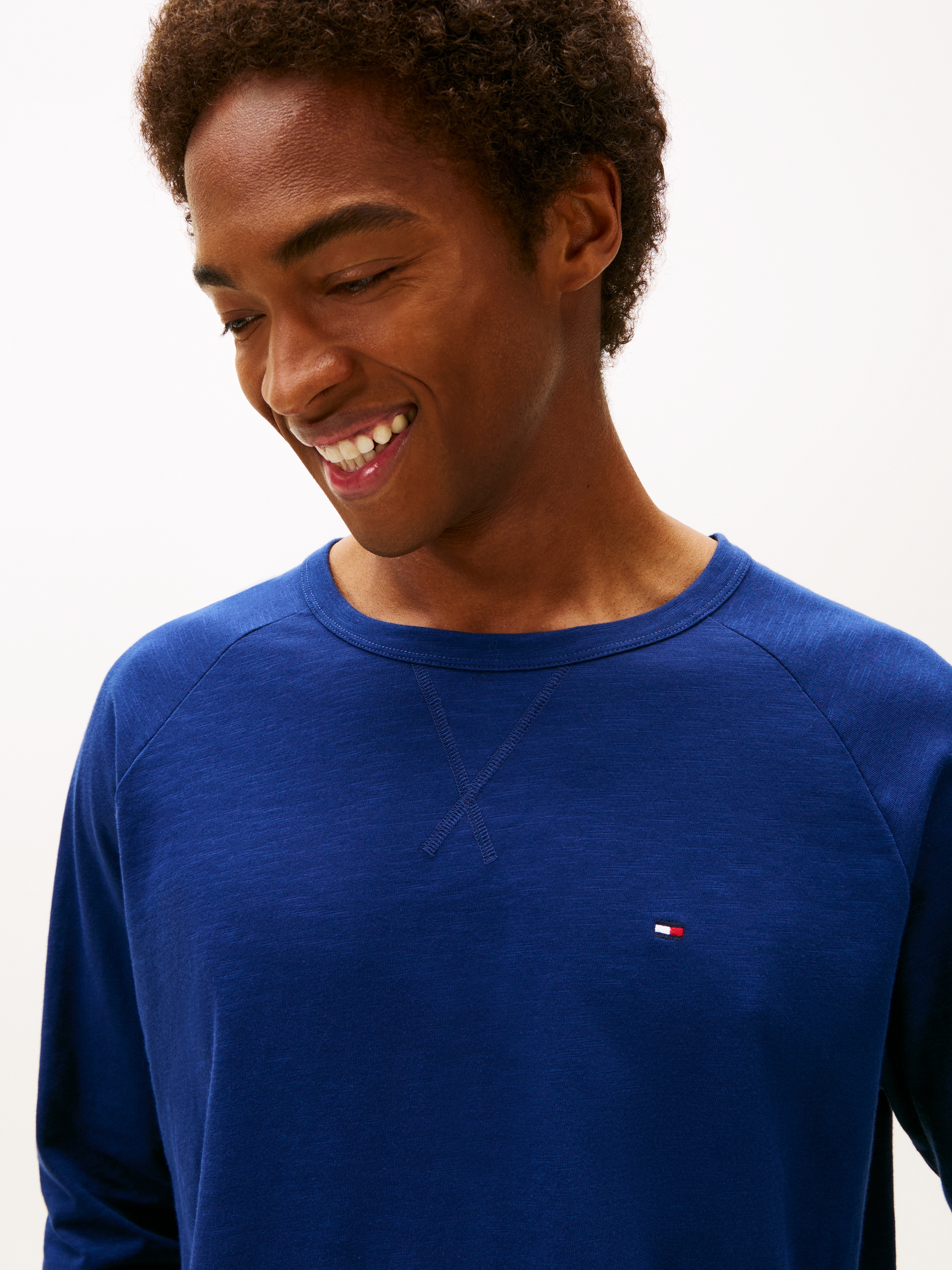 Tommy Hilfiger Underwear Schlafanzug »JERSEY PYJAMA SET CUFFED« Bündchen am Bein, Raglanärmel, normale Passform, mit Struktur